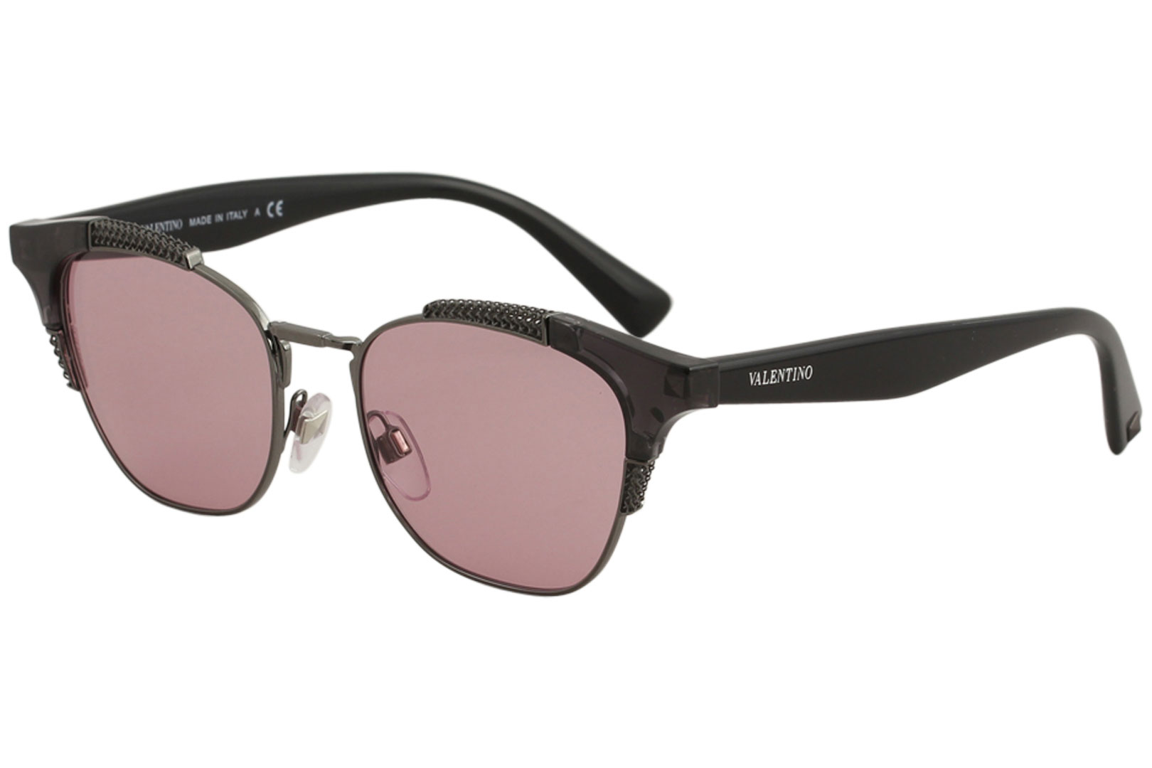 Valentino Womens VA4027 VA//4027 5063//84 Dark Opal Grey Square Sunglasses 51mm