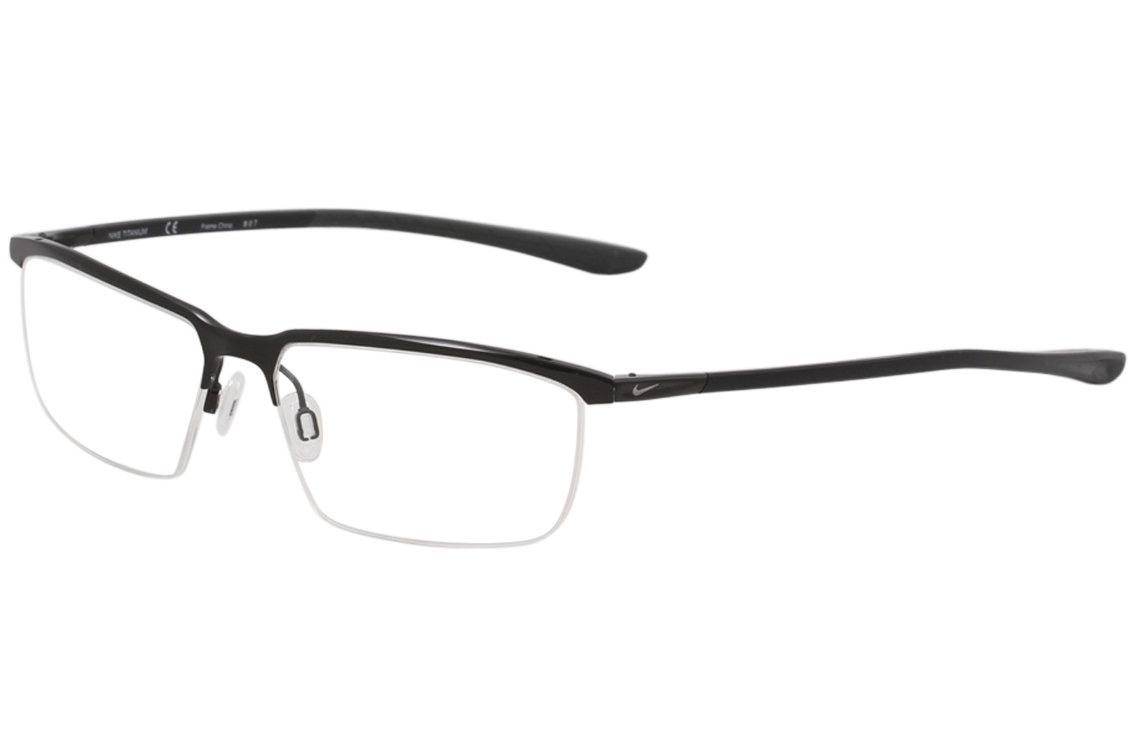 Nike Men's Eyeglasses 6071 003 Satin Black Half Rim Titanium Optical