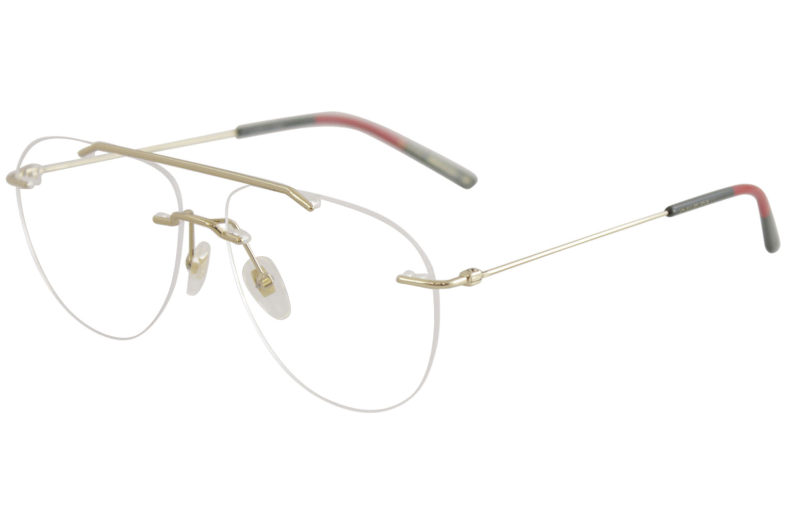 Gucci Men's Eyeglasses GG0398O GG/0398/O 002 Gold Rimless Optical Frame