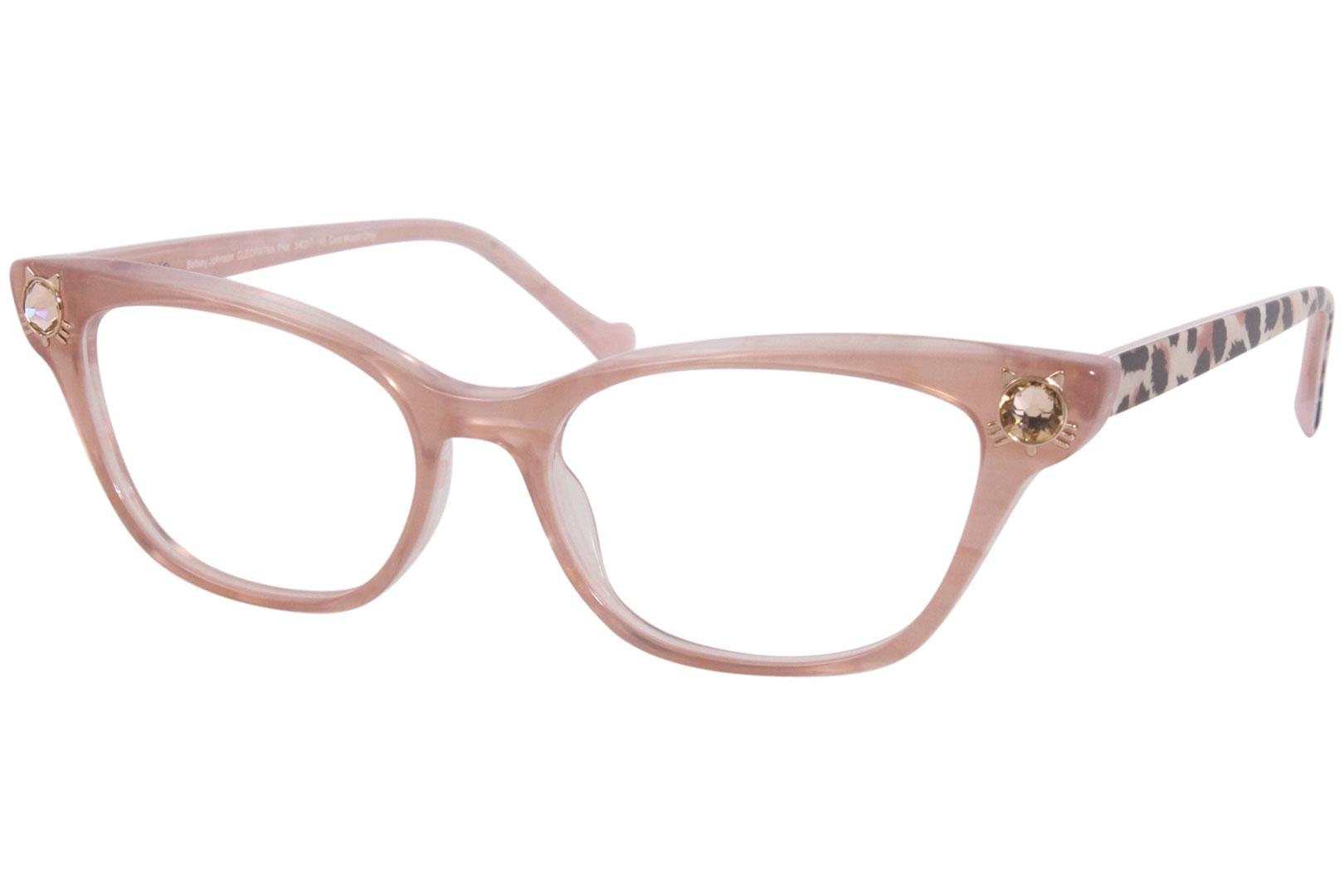 Betsey Johnson Cleopatra PNK Eyeglasses Women's Pink/Leopard Optical