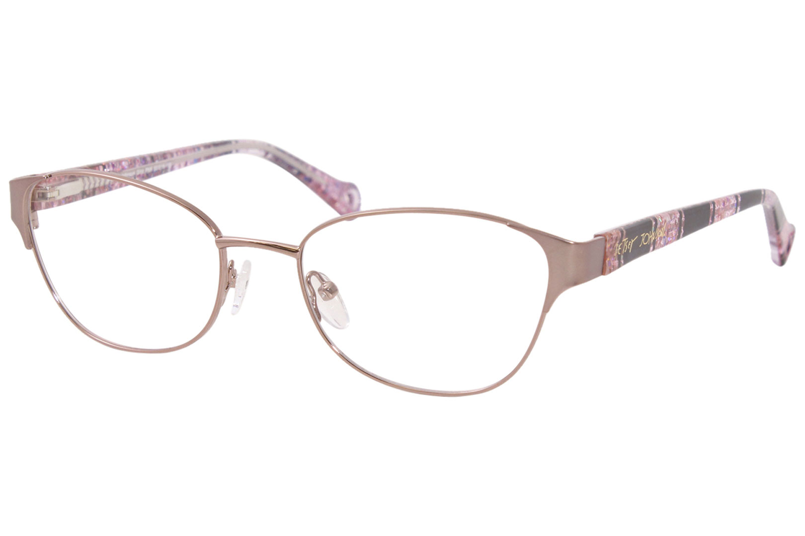 Betsey Johnson Glitz PNK Eyeglasses Women's Rose Gold/Pink Optical