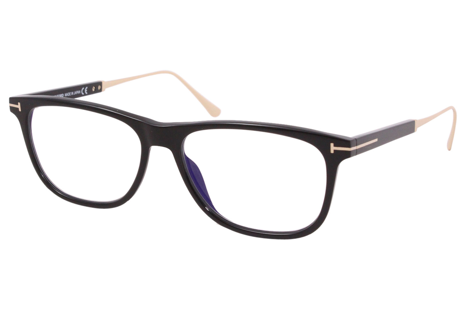 Tom Ford TF5589-B 001 Eyeglasses Black/Rose Gold Titanium Optical Frame ...