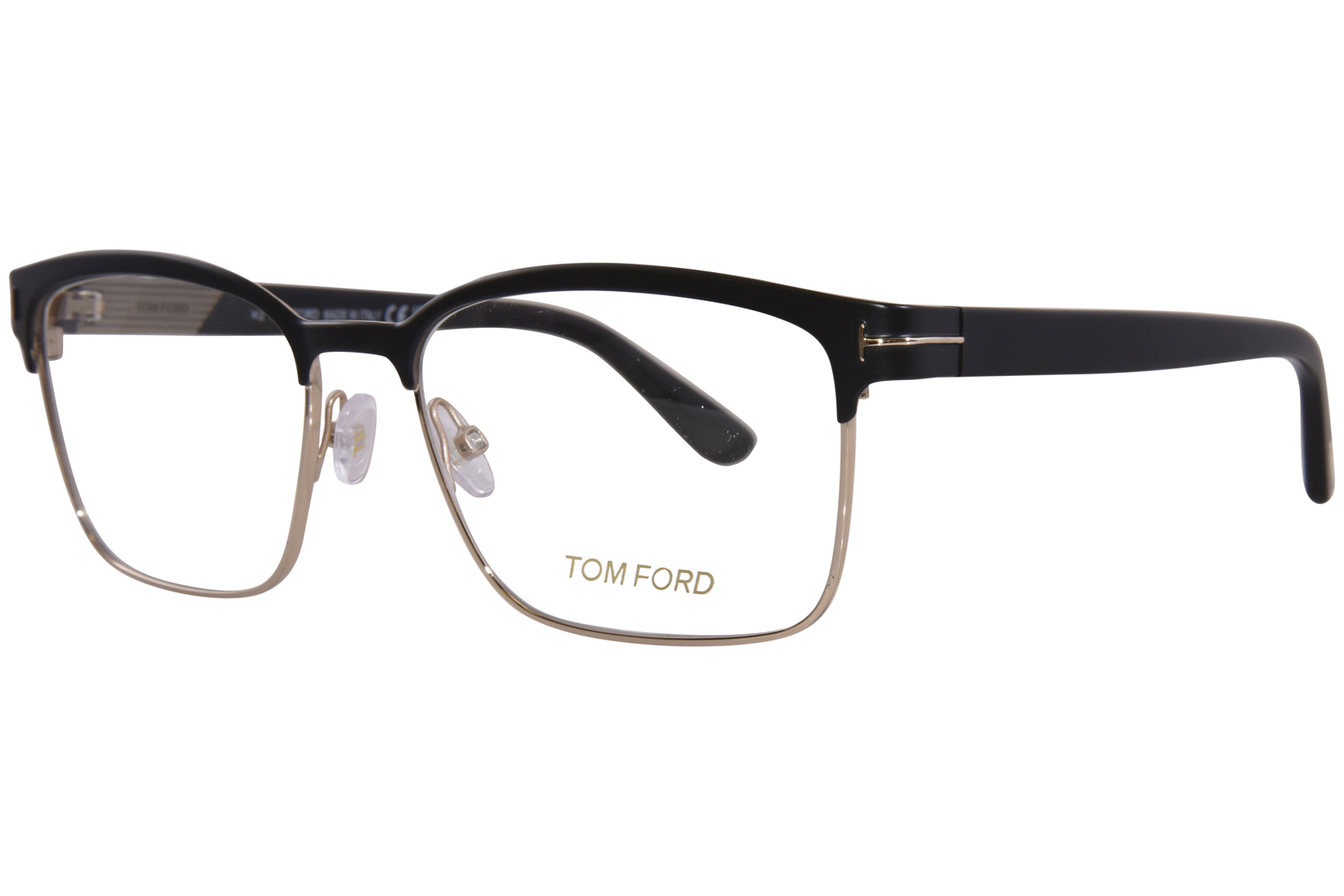 Tom Ford TF5323 002 Eyeglasses Matt Black/Shiny Rose Gold Half Rim