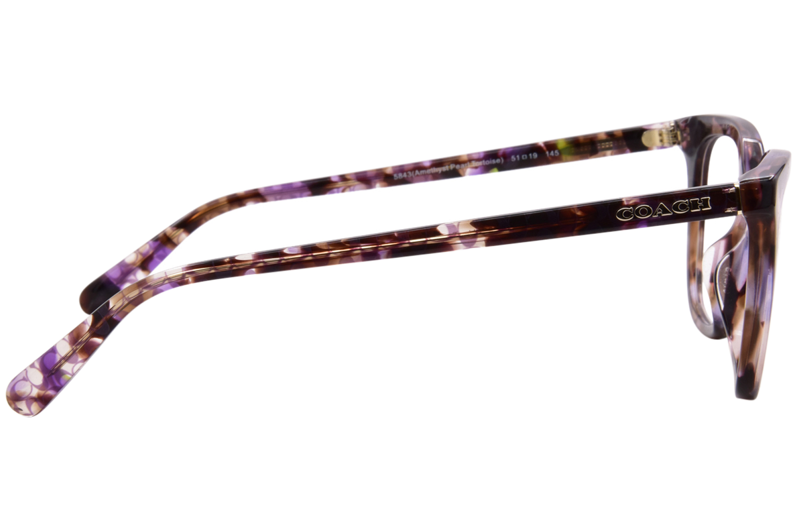 Coach HC6222U 5843 Eyeglasses Women's Amethyst Pearl Tortoise Full Rim 51mm product image view 3