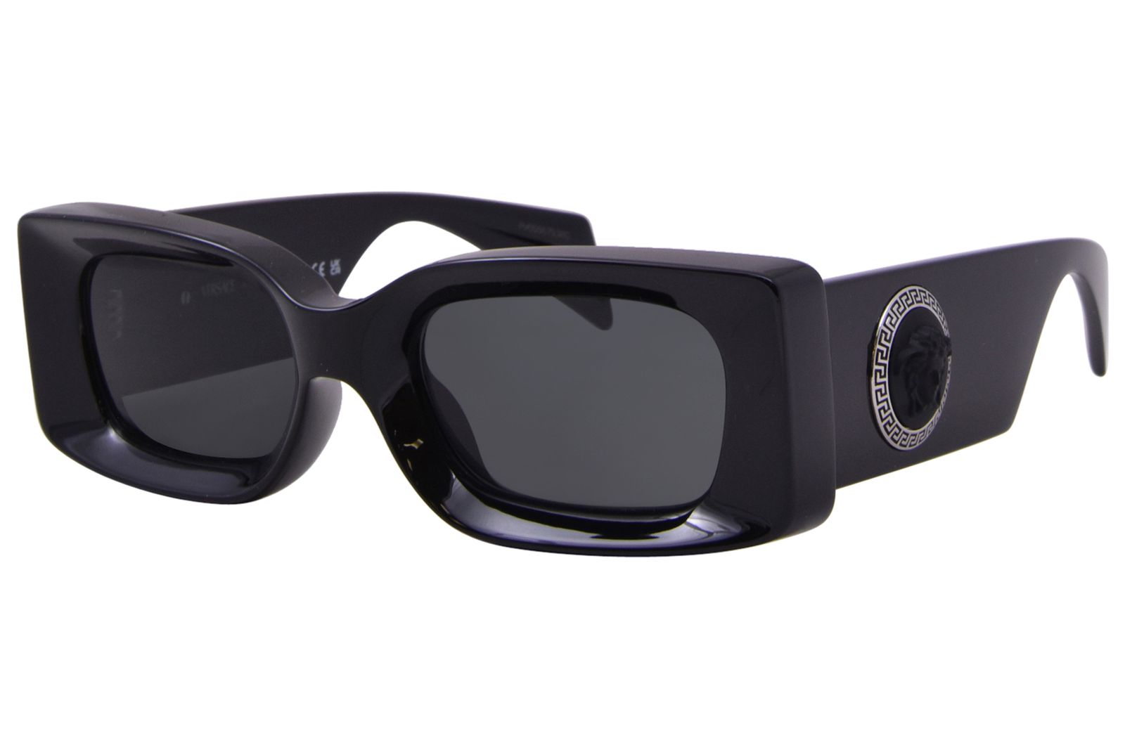 Солнцезащитные очки Versace VE4474U GB187 Мужские черныетемно-серые прямоугольной формы 52 мм 57790₽