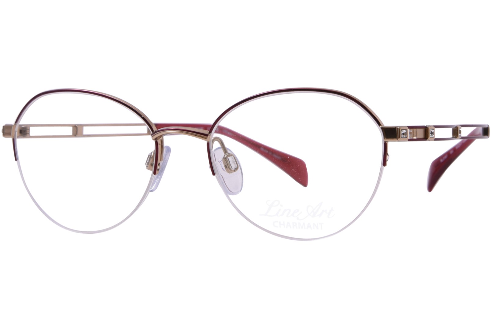 Женские тита очки в полукруглой оправе Line Art Duo 2167 круглой формы
