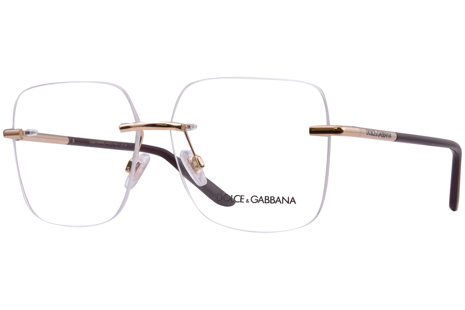 Dolce & Gabbana DG1360 1298 Eyeglasses Frame Women’s Rose Gold Rimless 57mm
