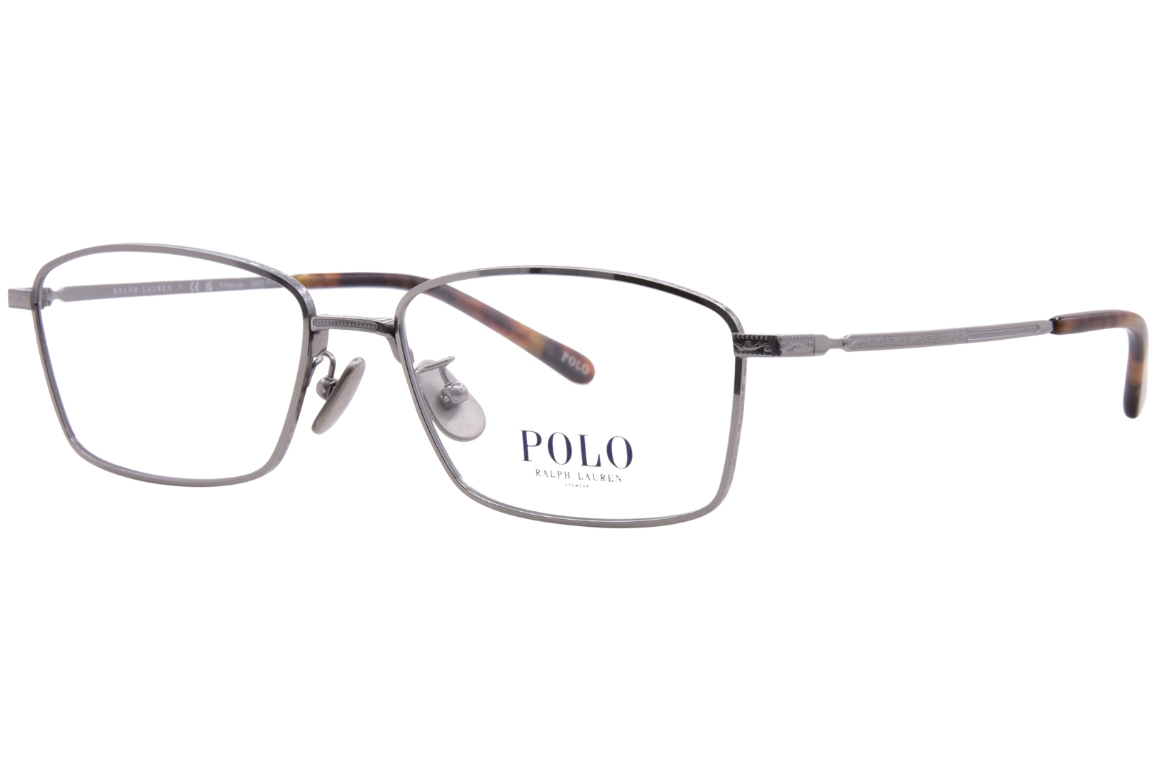 Polo Ralph Lauren PH1240TD 9266 Titanium Eyeglasses Shiny Gunmetal Full Rim 55mm