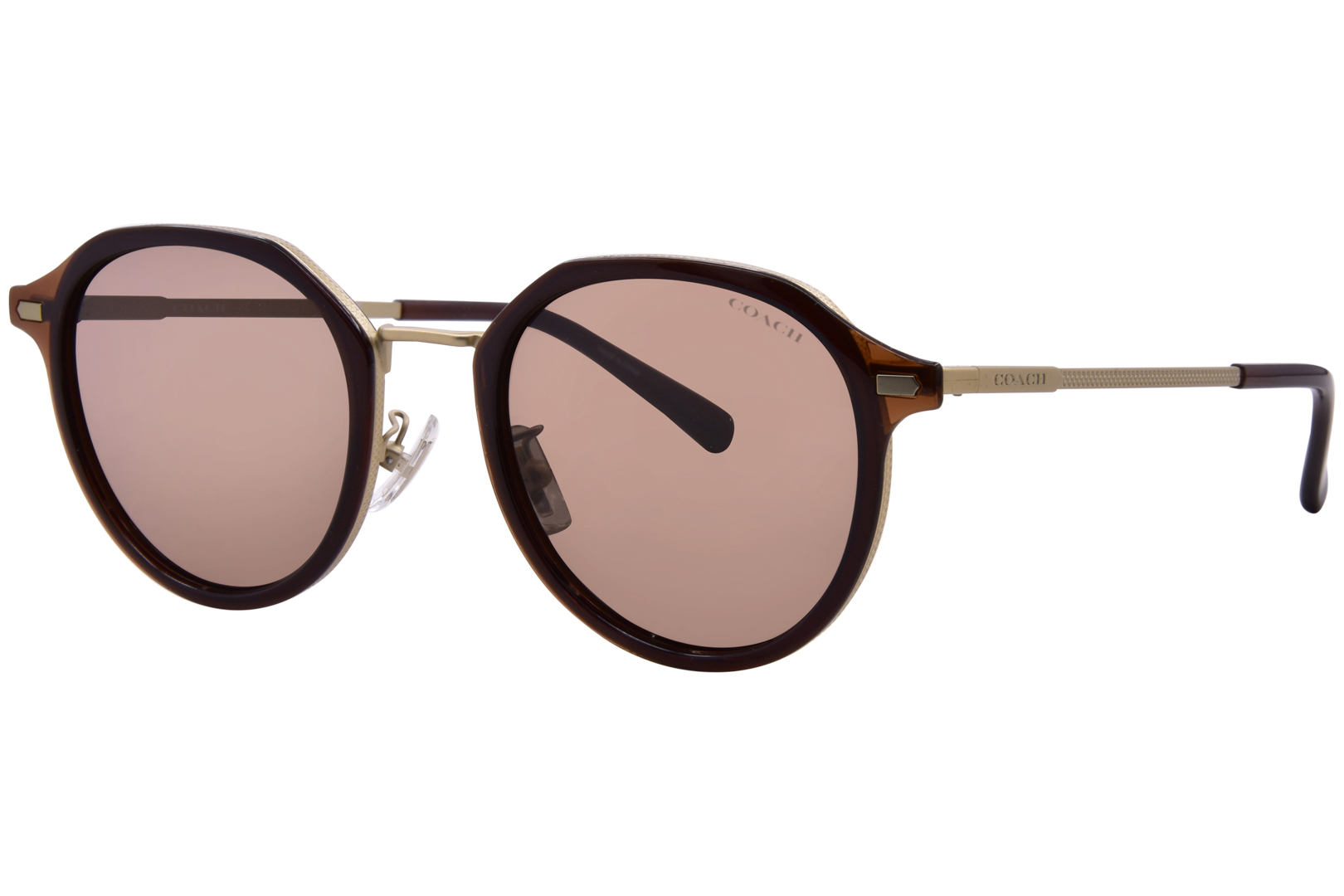 Coach CBZ97 HC7183 947473 Sunglasses Men’s Satin Light Gold/Solid Brown 51mm