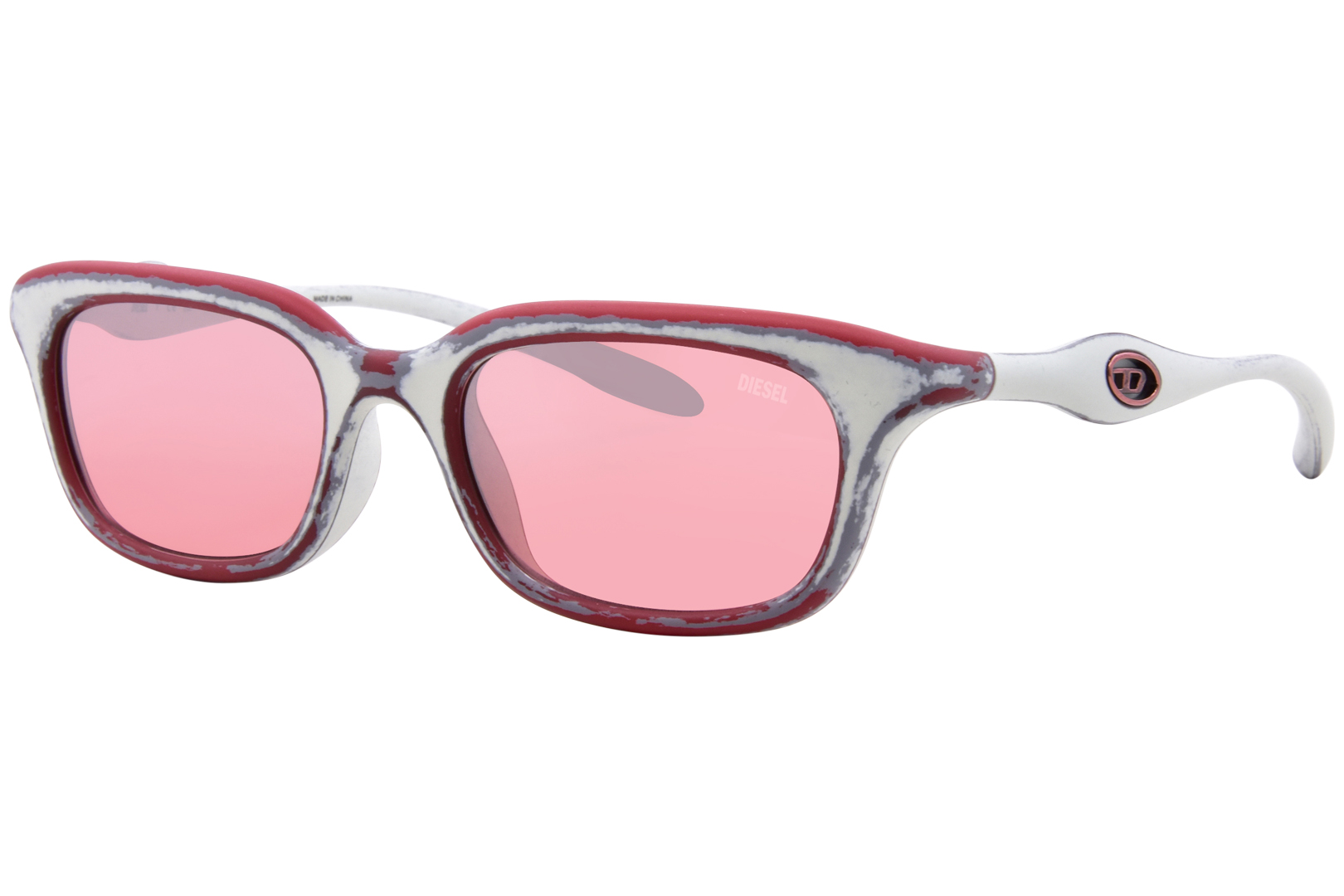 Diesel DL3013U 20107E Sunglasses White Barrelling Red/Gradient