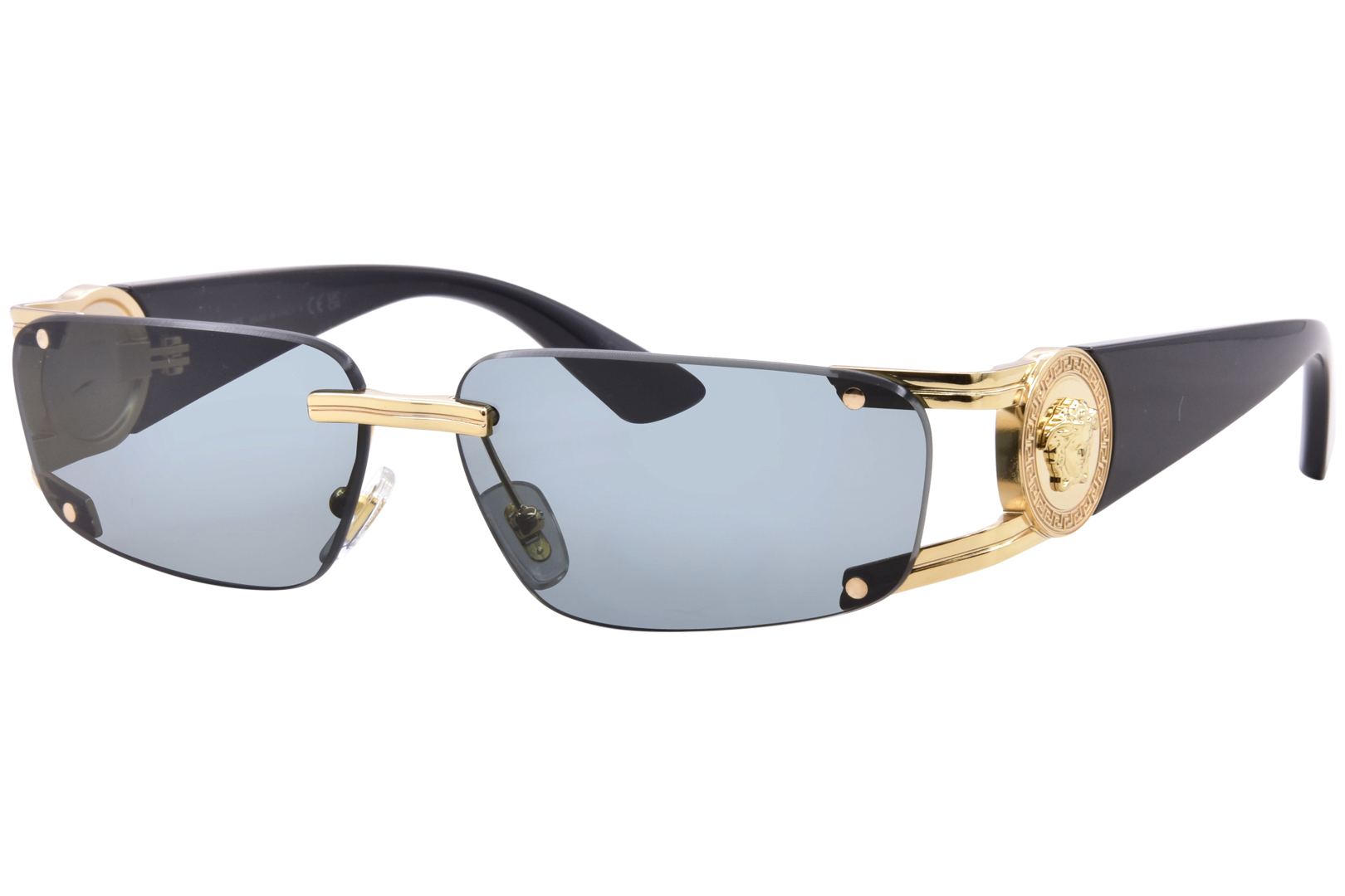 Versace VE2291 100287 Sunglasses Men’s Gold/Dark Grey Lens Rectangle Shape 59mm