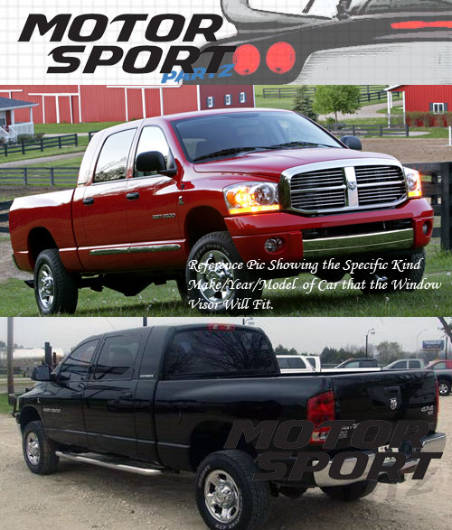 GTRacers Smoke Window Visors For 2006-2009 Dodge Ram Mega Cab – 4-Piece Set