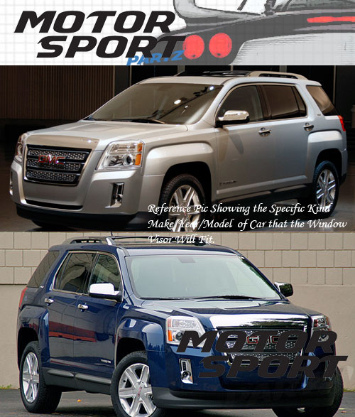 Smoke Tinted Window Visors For 2010-2017 GMC Terrain - 4pc Rain Guard & Wind Deflector Set