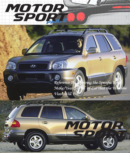 4pc JDM Vent Visors – Dark Smoke – Hyundai Santa Fe 2001-2006 – 4-Door