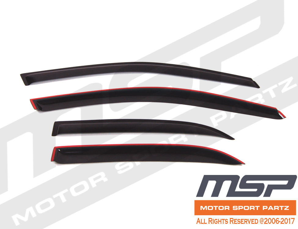thumbnail image 2 of Smoke Tinted JDM Vent Visors For Mitsubishi Lancer 2001-2006 – 4-Piece Set, Glossy Finish 2 of 5