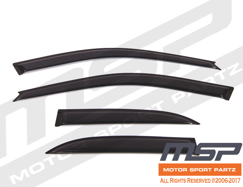 Dark Grey Outside Mount JDM Vent Visors Deflector 4pc For Toyota Camry 4dr 07-11