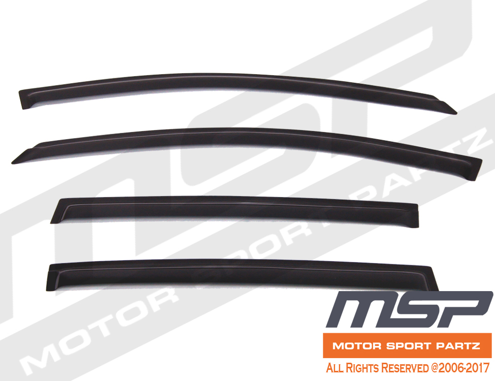 Dark Grey Outside Mount JDM Vent Visors Deflector 4pcs For Chevy Sonic 4dr 12-16