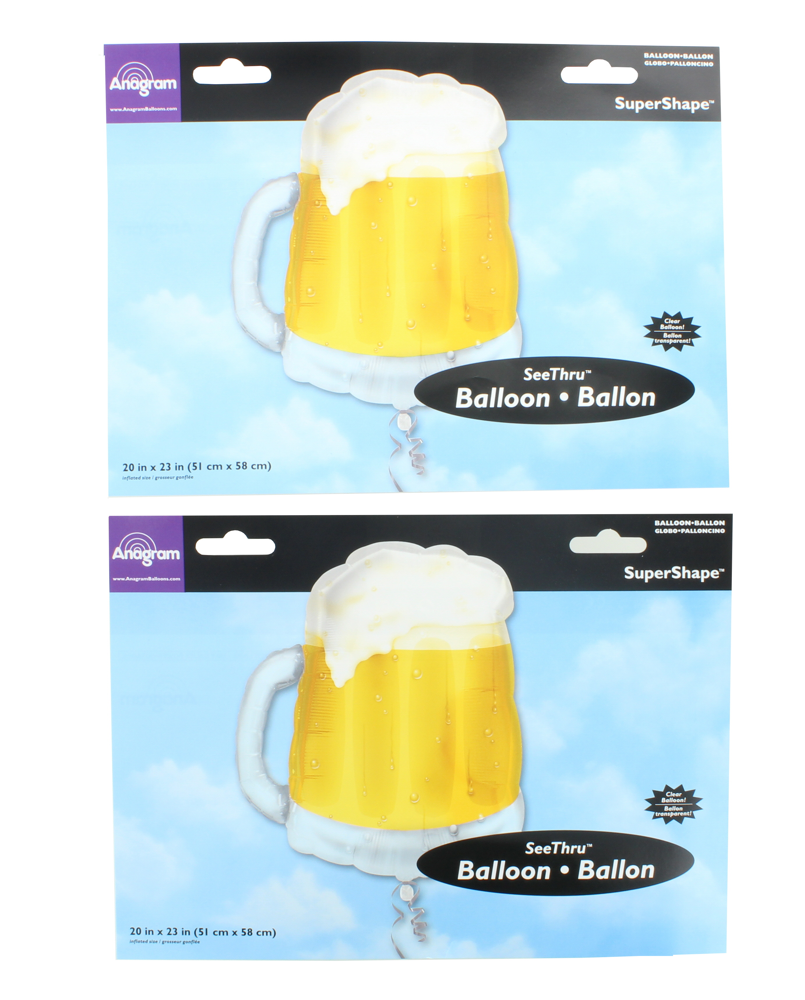 2 Xl 23 Frosty Beer Mug Balloon Super Shape Mylar See Thru Party