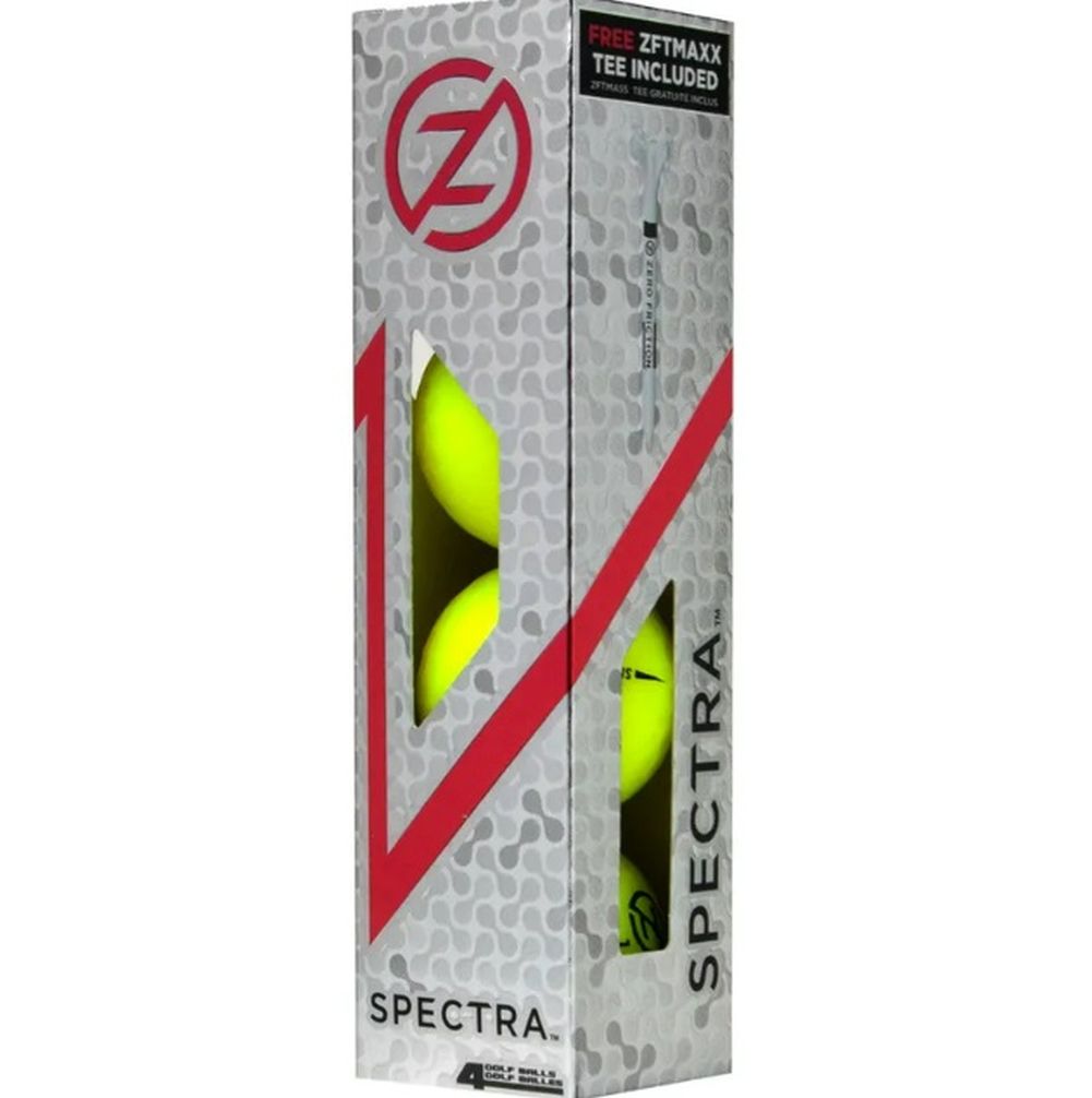 Zero Friction Spectra Golf Balls (4pk w/Tee) Distance NEW