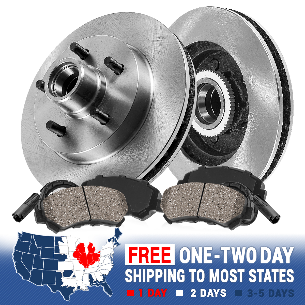 With Two Years Manufacturer Warranty Brake Pads Include Hardware Front Disc Brake Rotors and Ceramic Brake Pads for 2001 Chevrolet Tracker