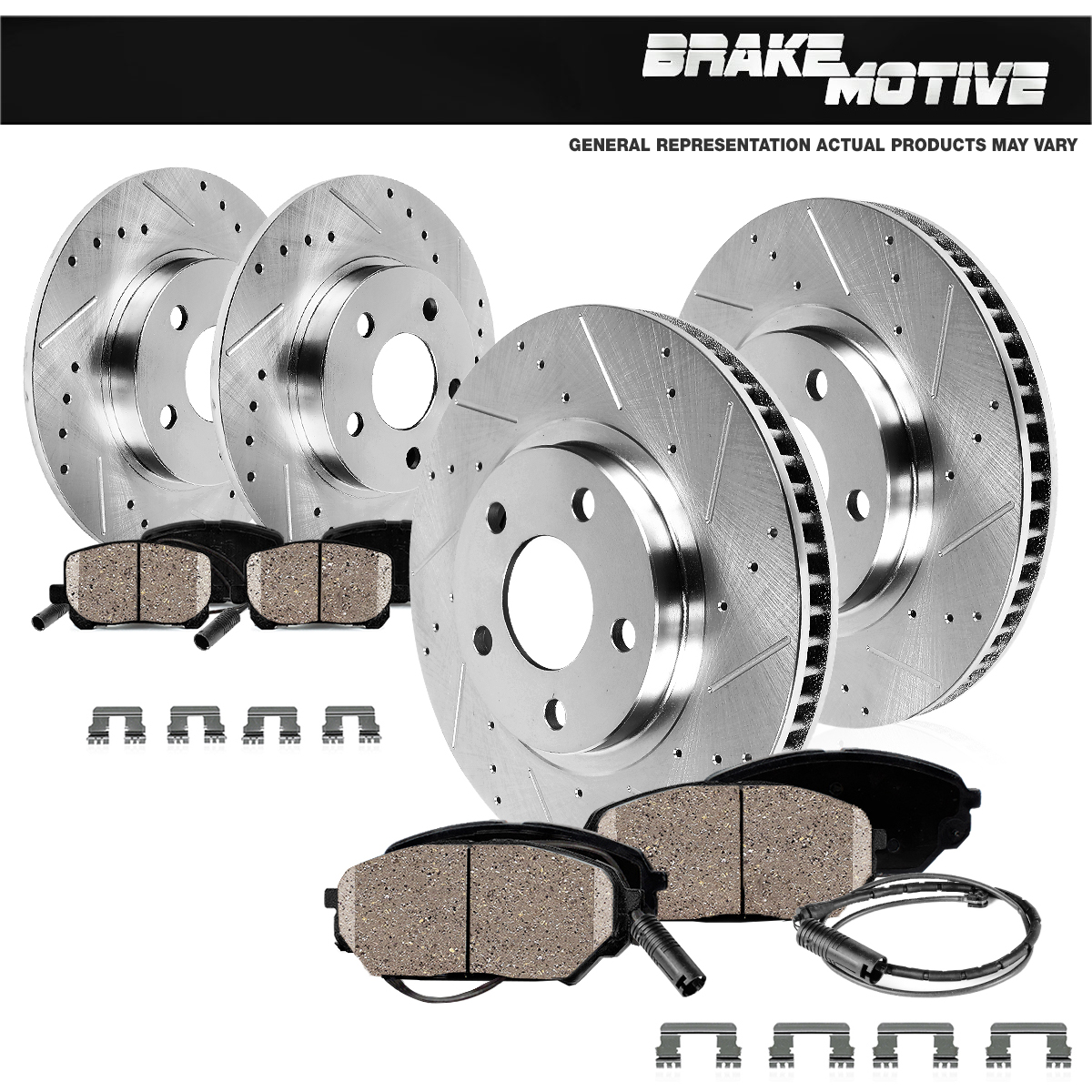 Front And Rear Brake Disc Rotors & Ceramic Pads For 2001 2002 BMW Z3