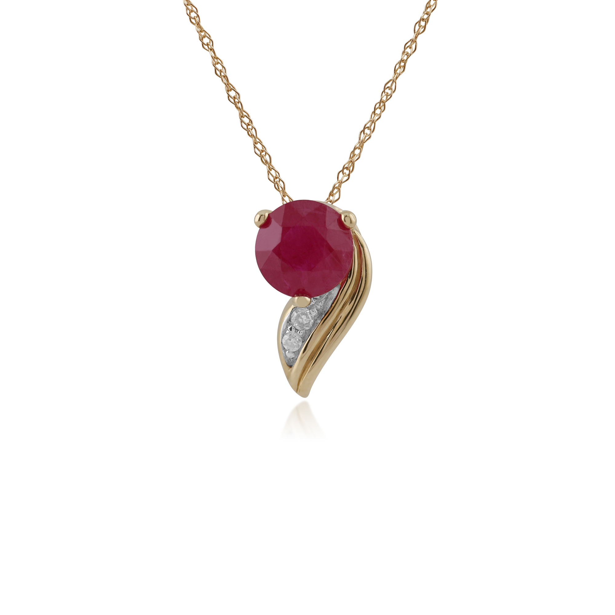Gemondo 9ct Oro Blanco 0.33ct Zafiro y Diamante Colgante Cadena