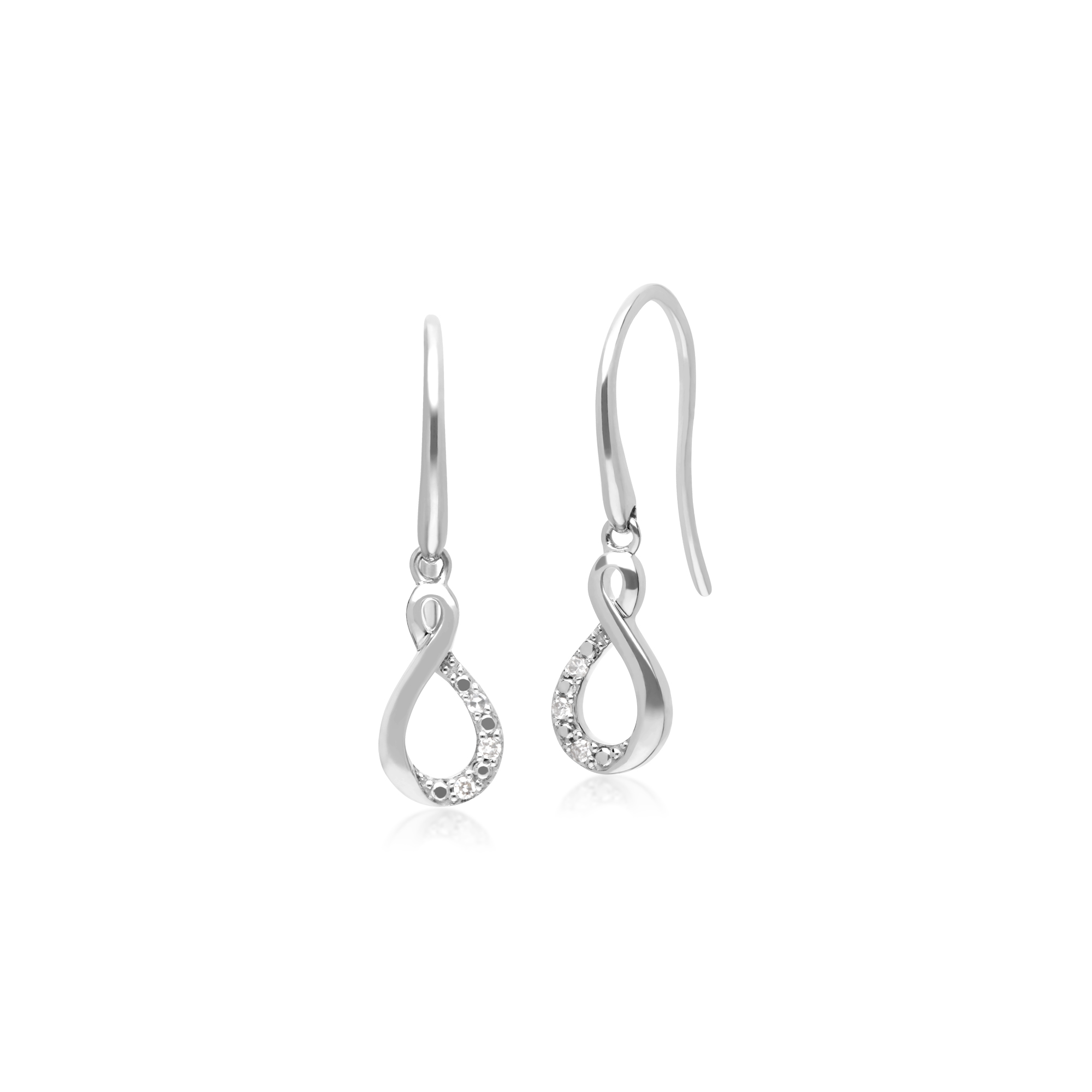 Gemondo 9ct oro blanco solo Tanzanita Y Diamante Pendientes de Gota de pera