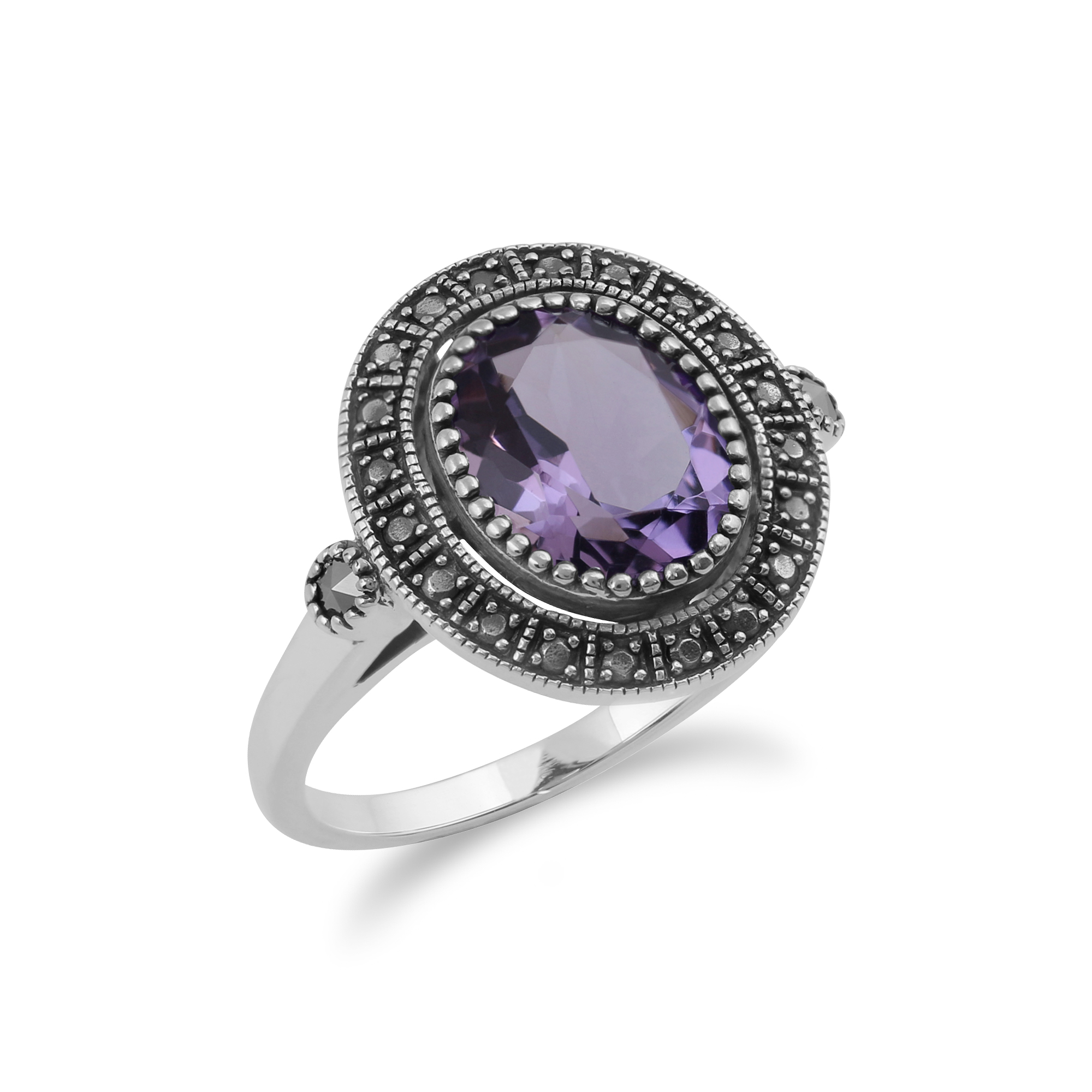 silver amethyst ring