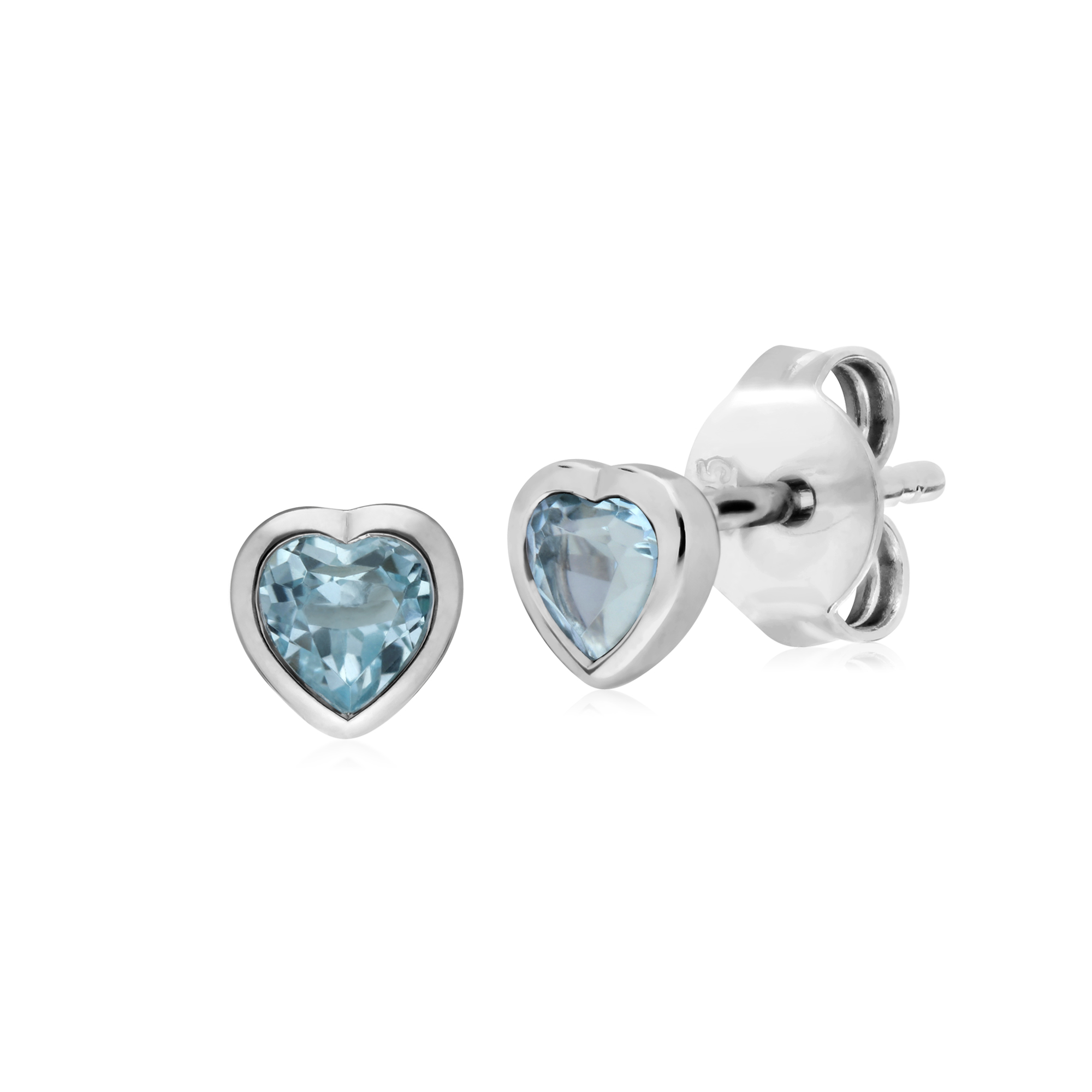 Gemondo Sterling Silver Round Blue Topaz and Marcasite Cluster Stud Earrings