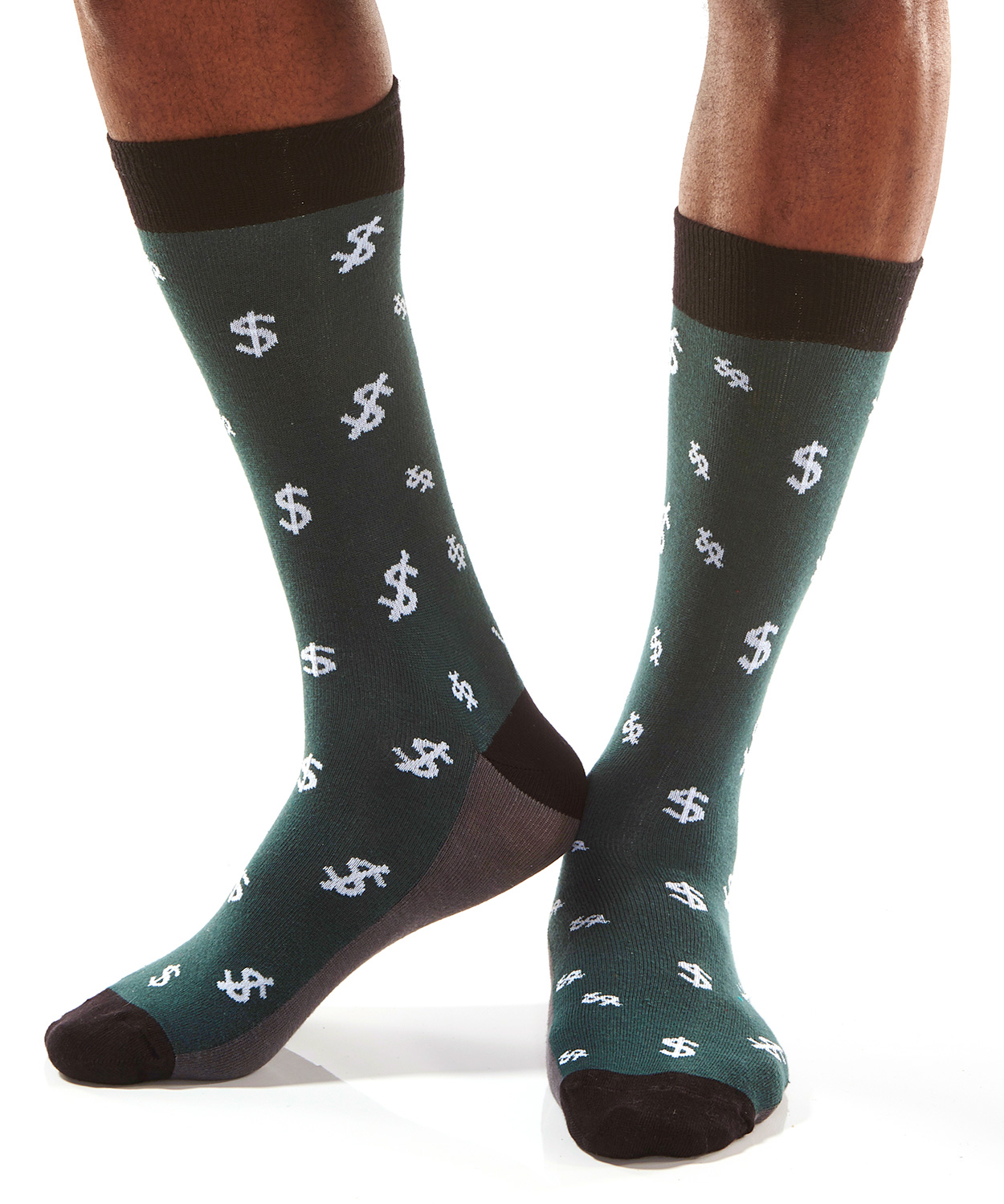 Yo Sox Men's Socks Big Bucks Dollar Sign Money Novelty Crew Sock