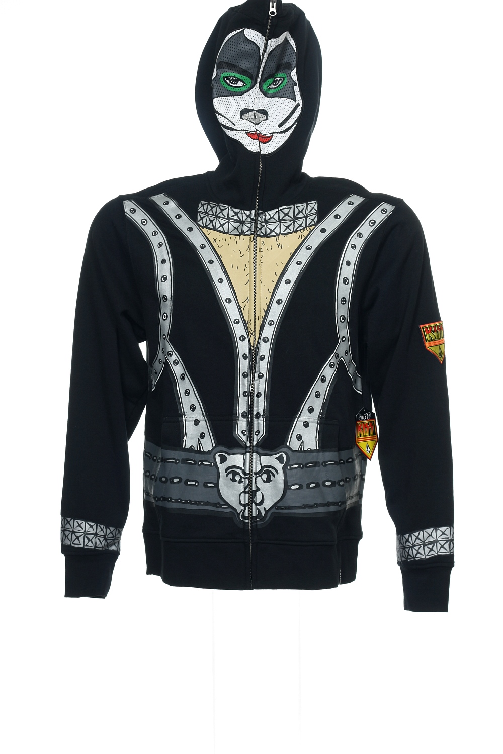 NWT Volcom 'Kiss' Black Novelty Kiss The Catman Full Zip Hoodie M NWT Volcom 'Kiss' Black Novelty Kiss The Catman Full Zip Hoodie M