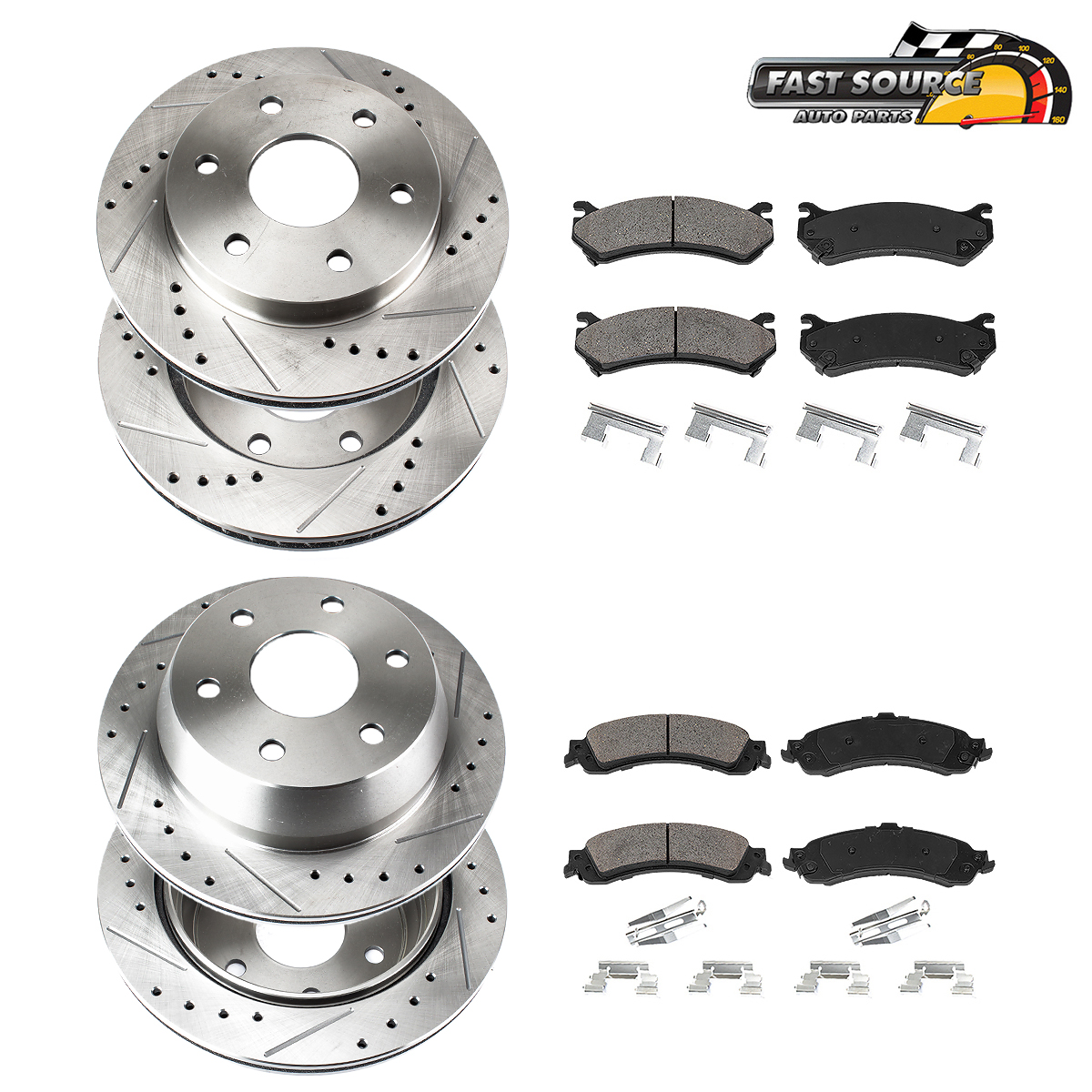 Ceramic Pads /& Rear Brake Drums Shoes For Tahoe Yukon 2WD Front Brake Rotors
