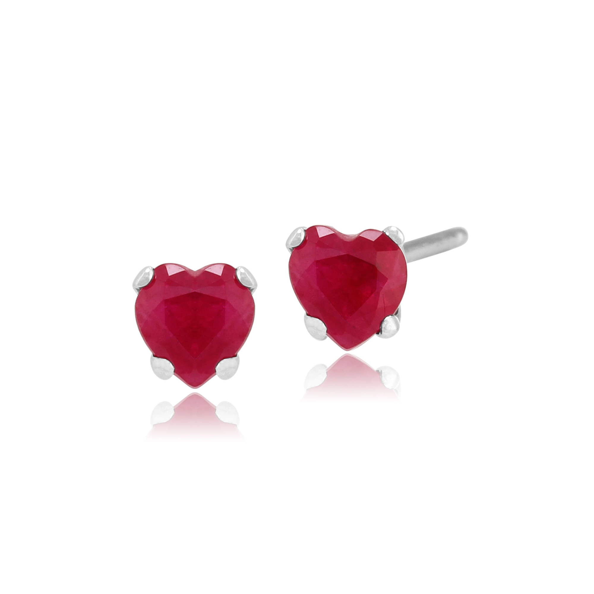 créé Blanc Saphir Pendentif en forme de cœur en argent sterling 1//2 Ct Natural Red Ruby