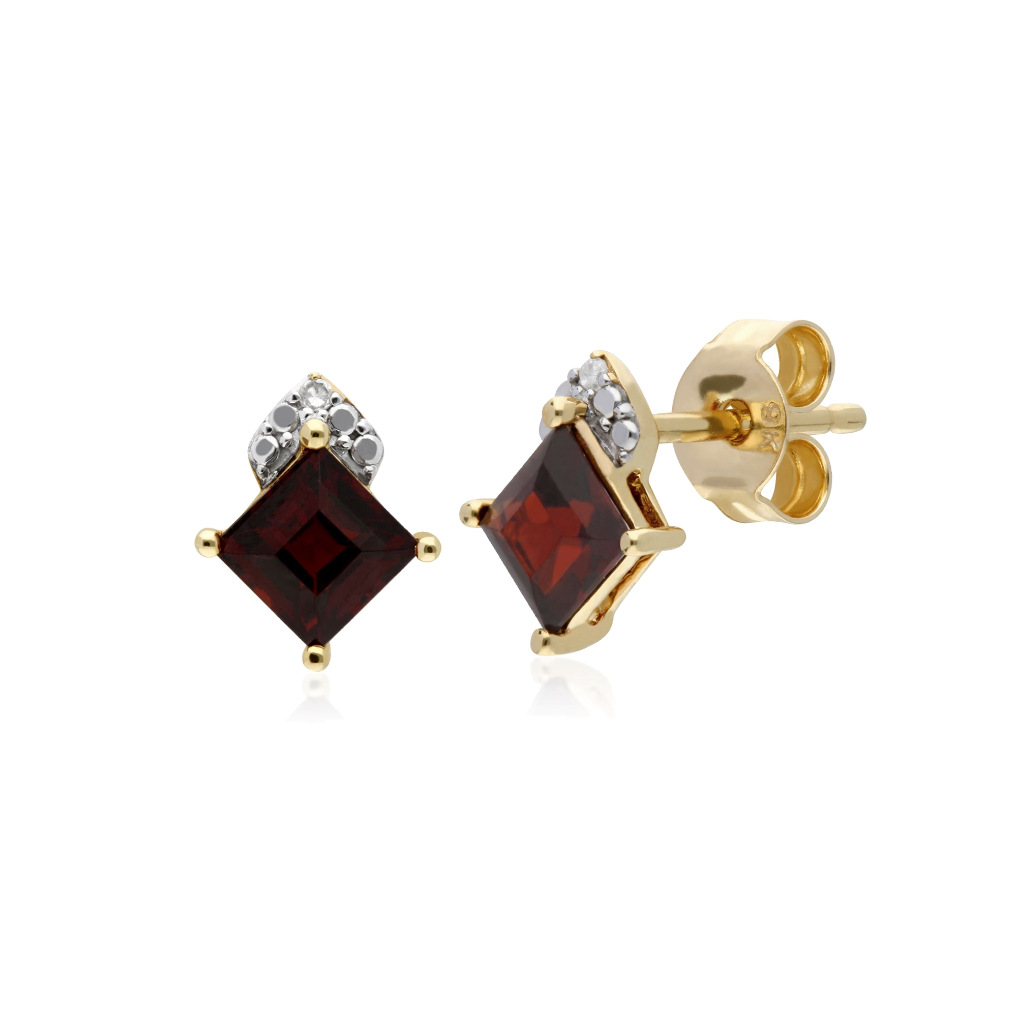 18K Jaune or sur en Argent Sterling 925 Clous Oreilles W//Saphir /& Accents