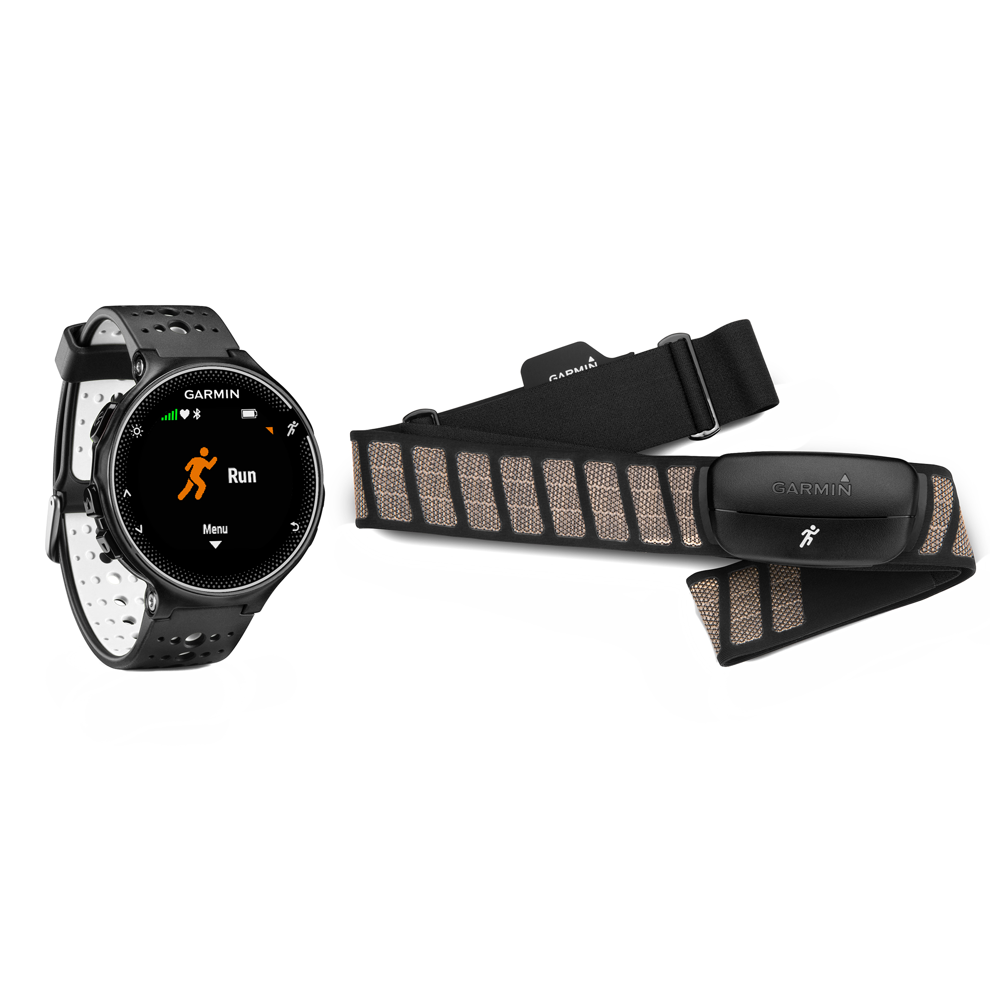 Garmin Forerunner 230 GPS Running Watch & Activity Tracker Black & White Bundle