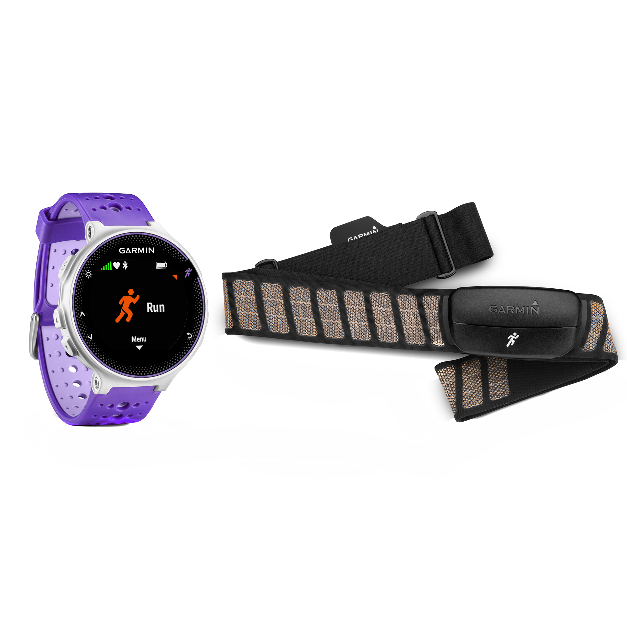 Garmin Forerunner 230 GPS Running Watch & Activity Tracker Purple Strike Bundle