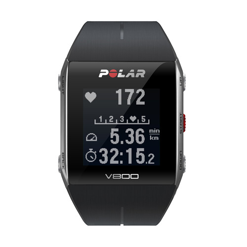 Polar V800 Multisport GPS Fitness Watch with Daily Activity Tracker Black Grey