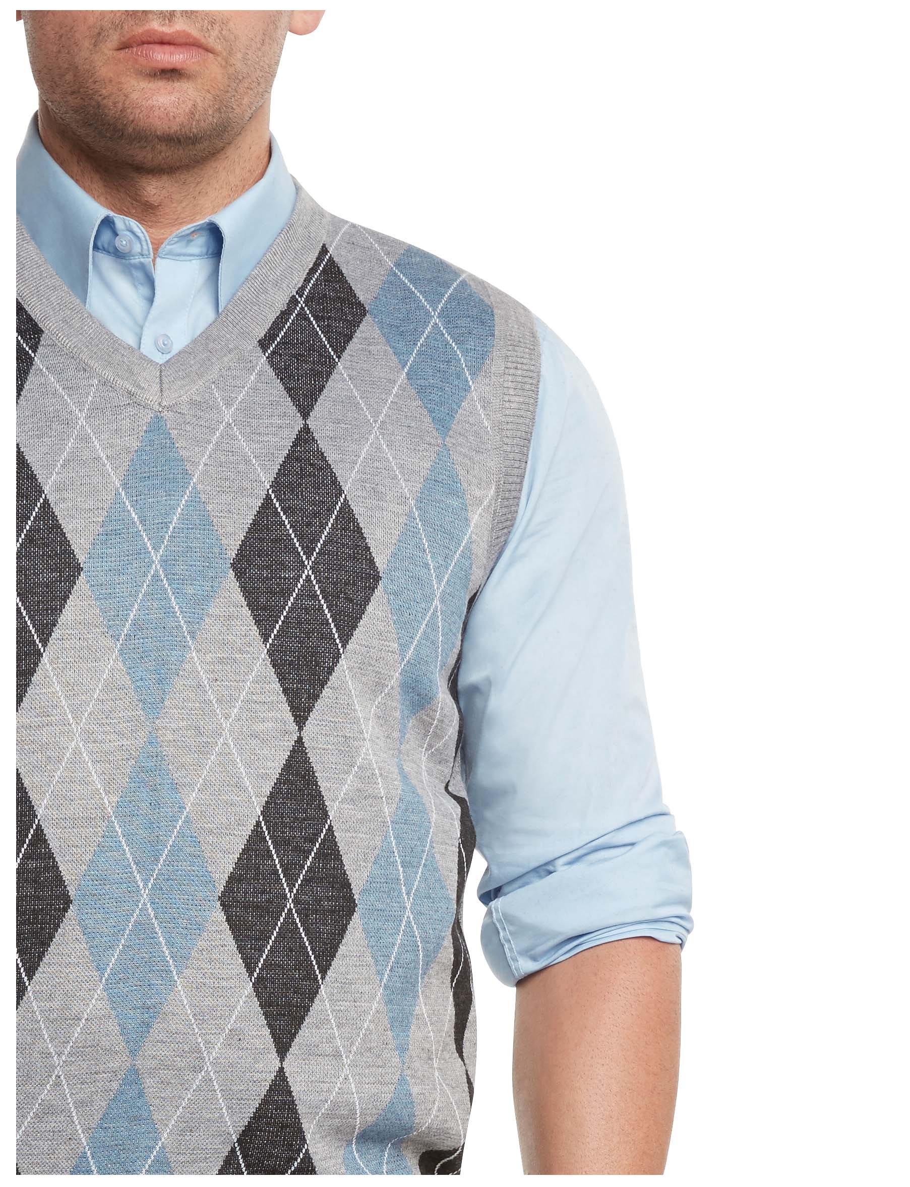 True Rock Men's Athletic Cut Argyle VNeck Sweater Vest eBay
