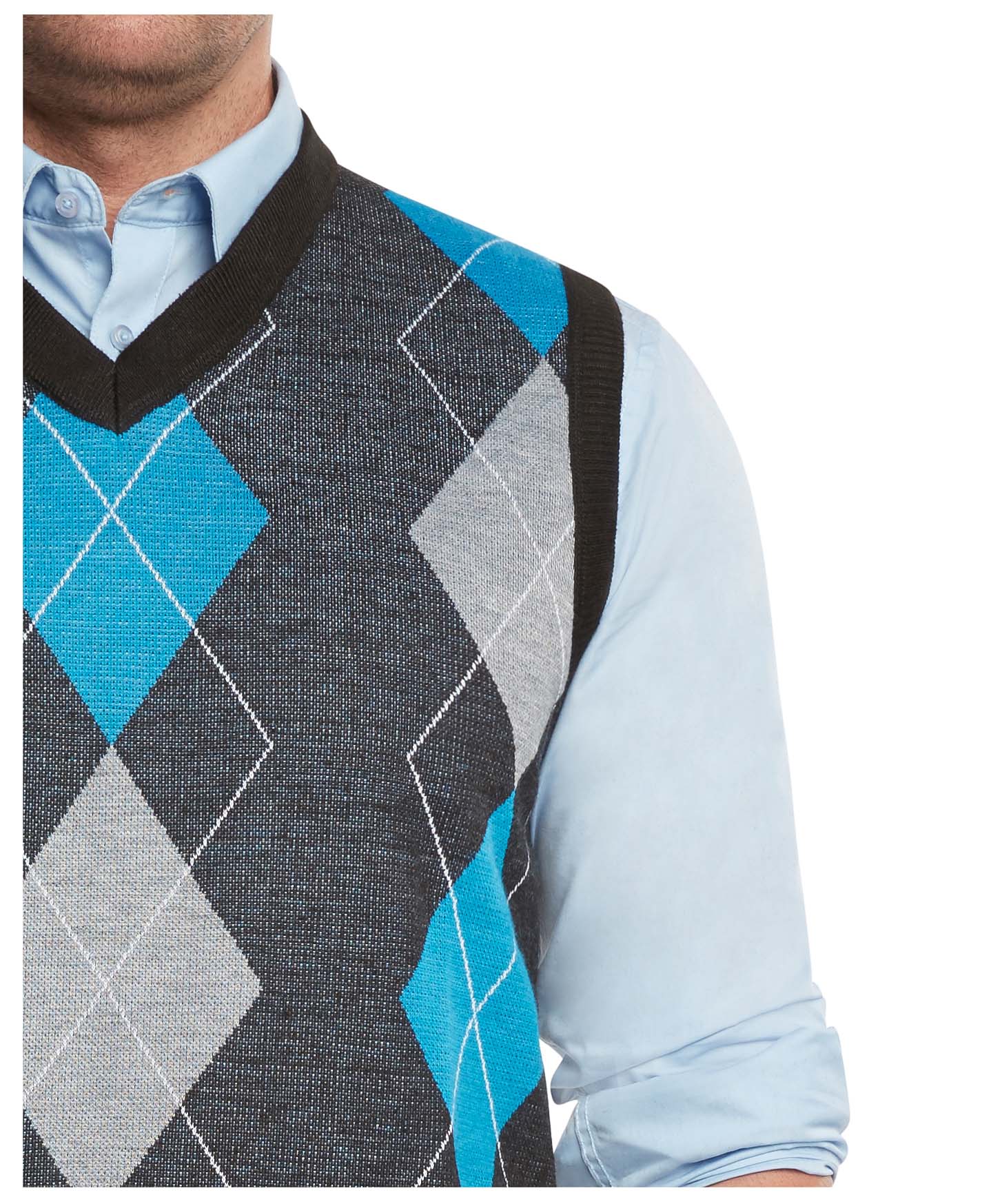 True Rock Men's Athletic Cut Argyle VNeck Sweater Vest eBay