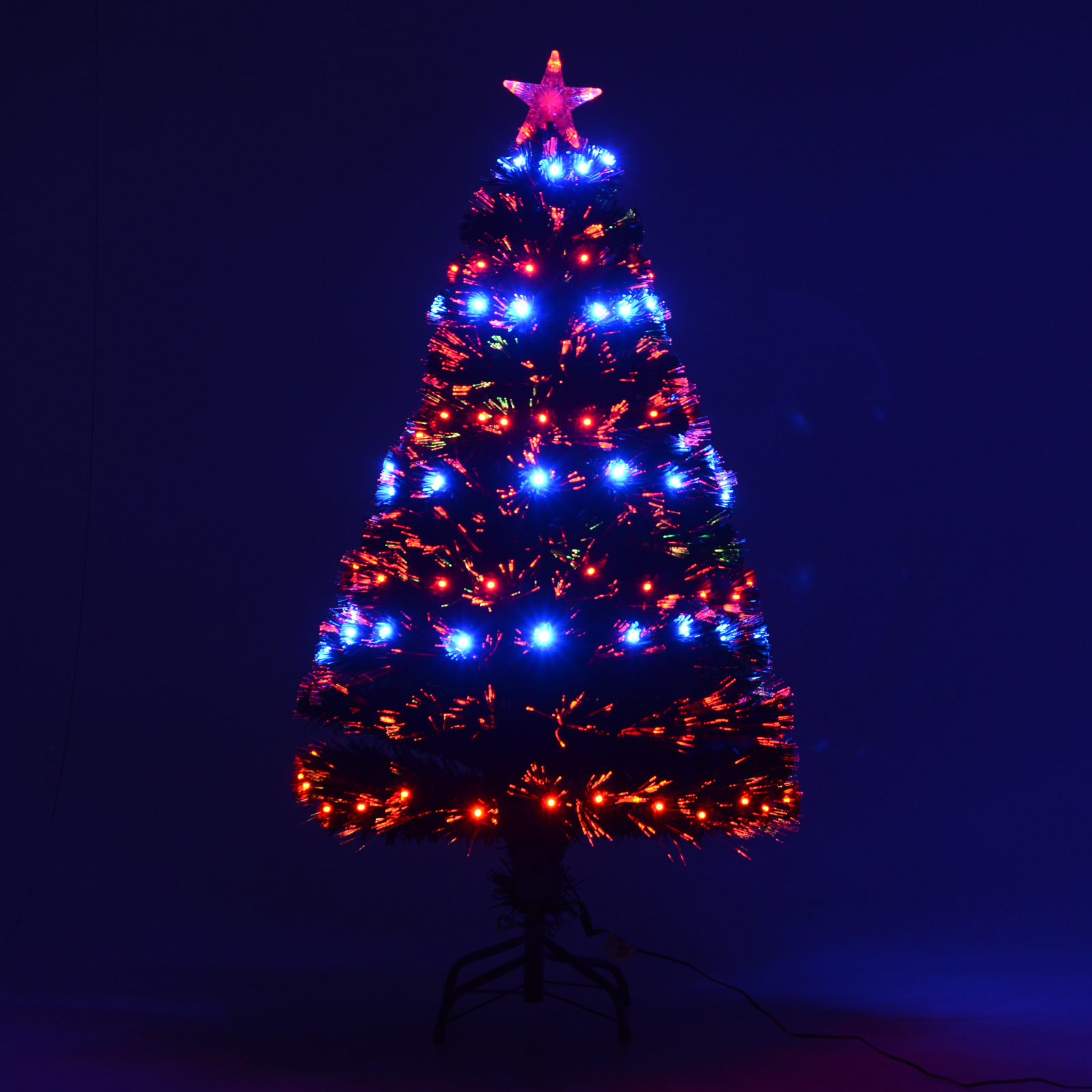 3/4/5/6/7ft PreLit Artificial Christmas Tree Led Lights Fiber Optic