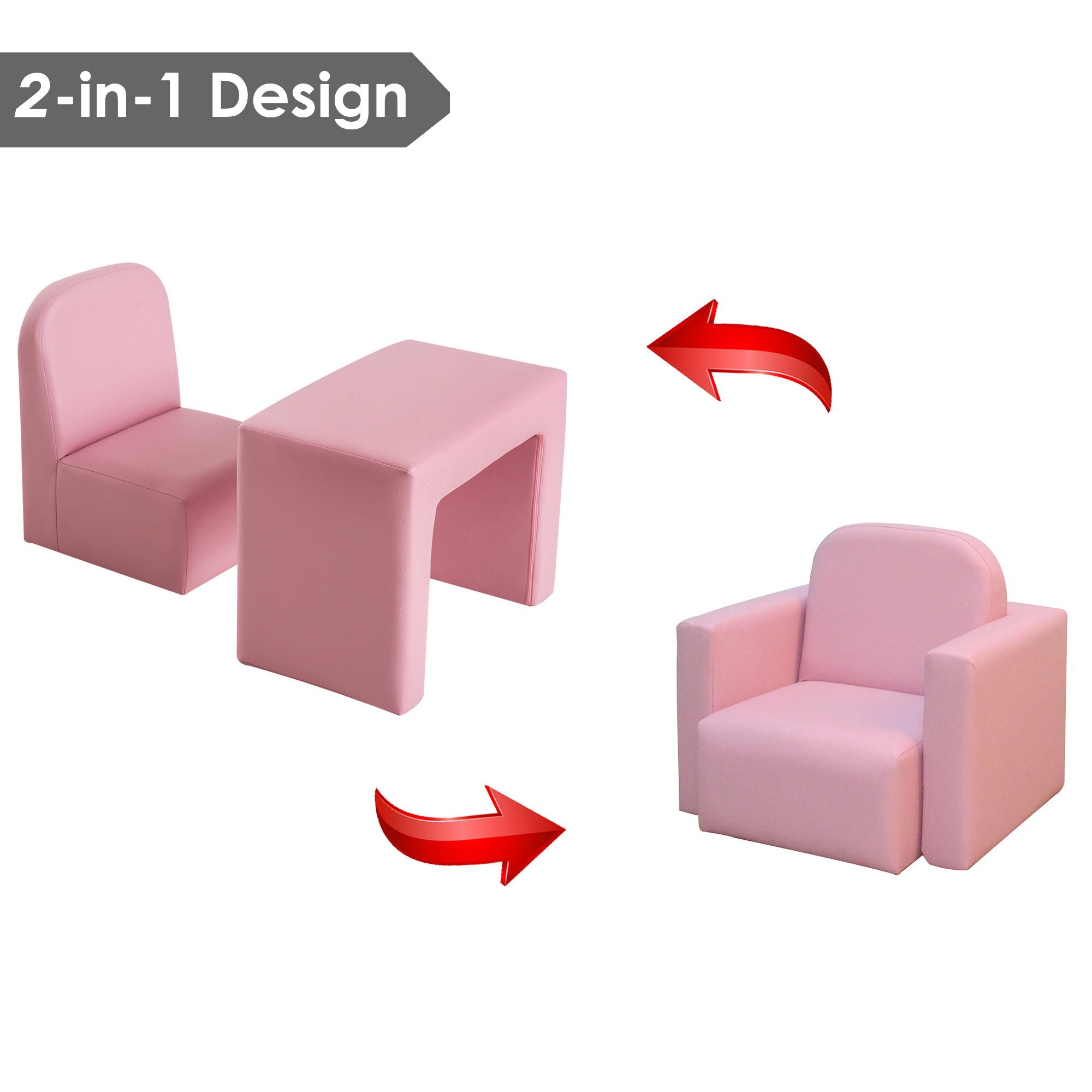 Details About Kids Mini Sofa 3 In 1 Table Chair Set Armchair Seat Relax Children Girl Boys