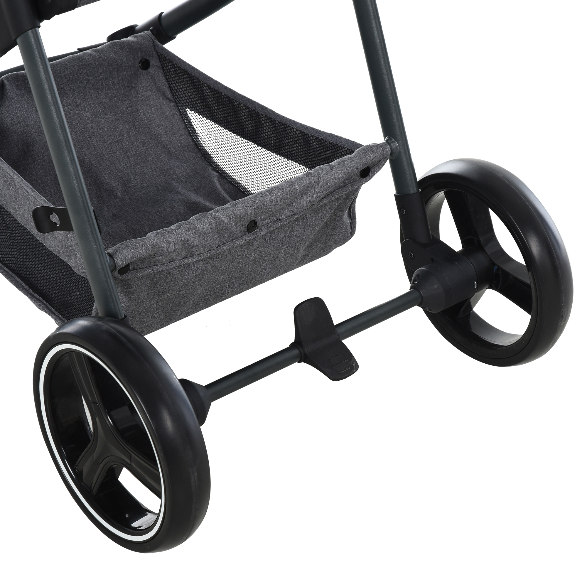 Baby Stroller Basket w/ Reclinable Back Footrest Safety Belt Storage