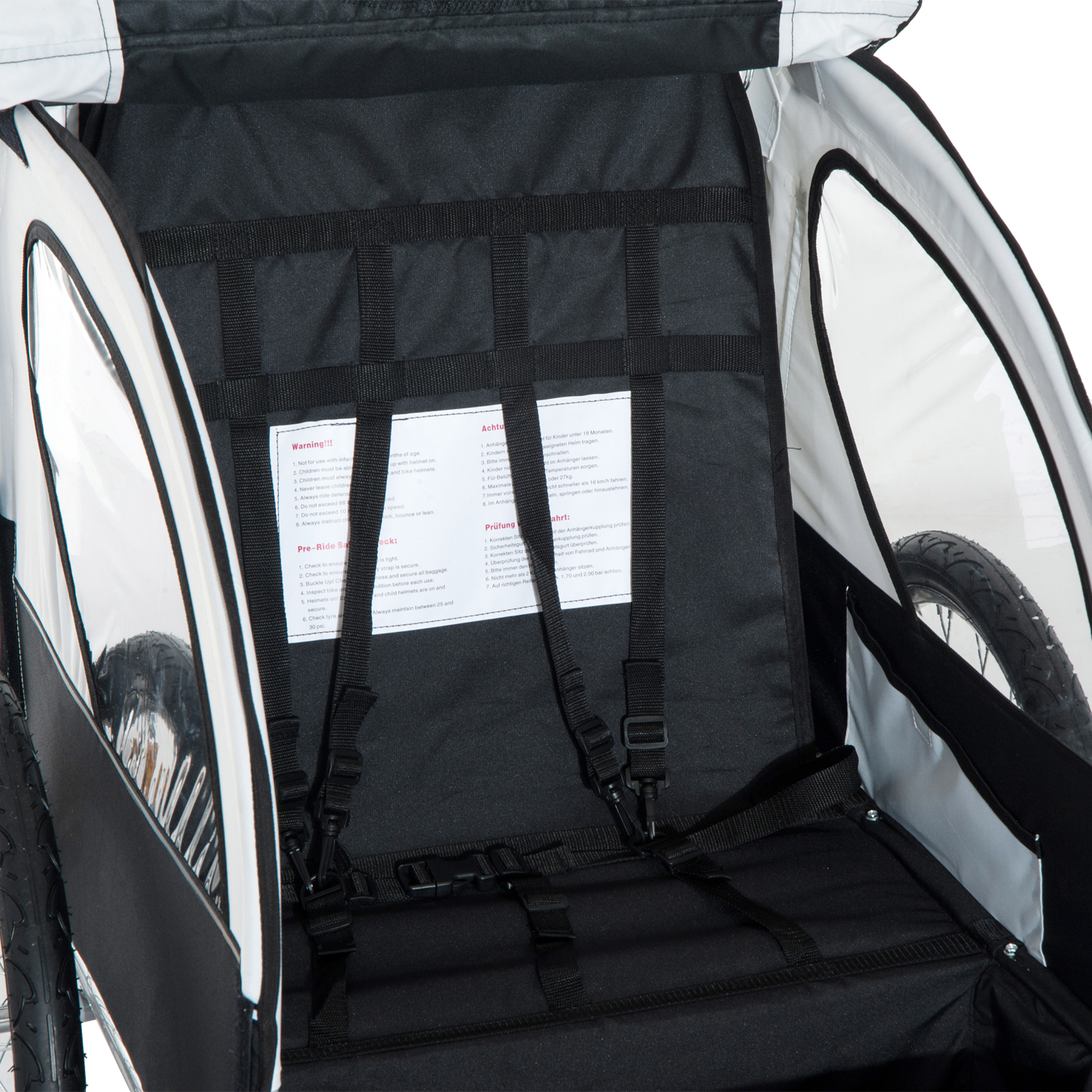 Elite Aosom Double Baby Bike Trailer Stroller Child Bicycle Kids Jogger