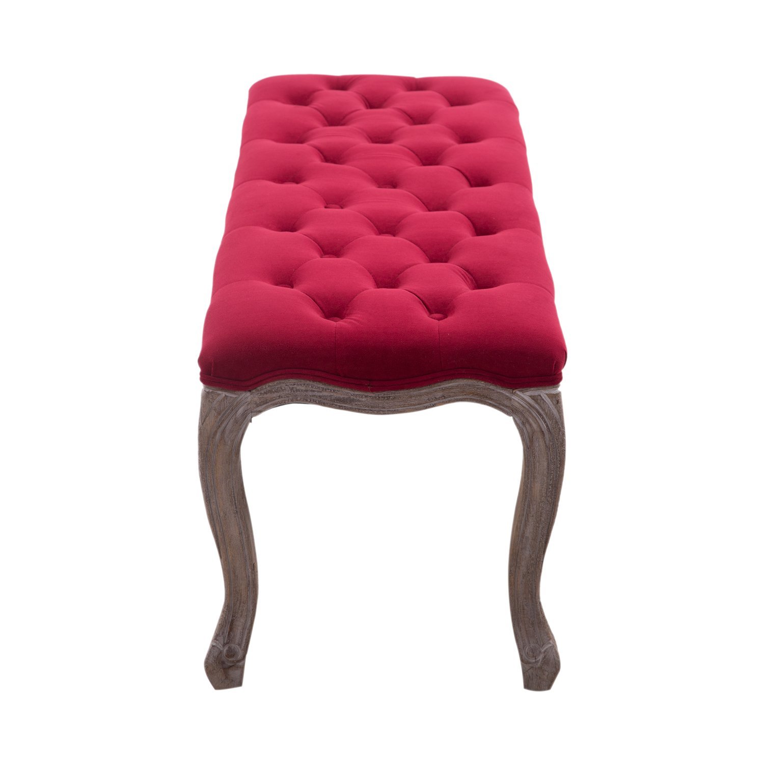 Upholstered Bench Tufted End of Bed Seat Ottoman Wood Bedroom Entryway