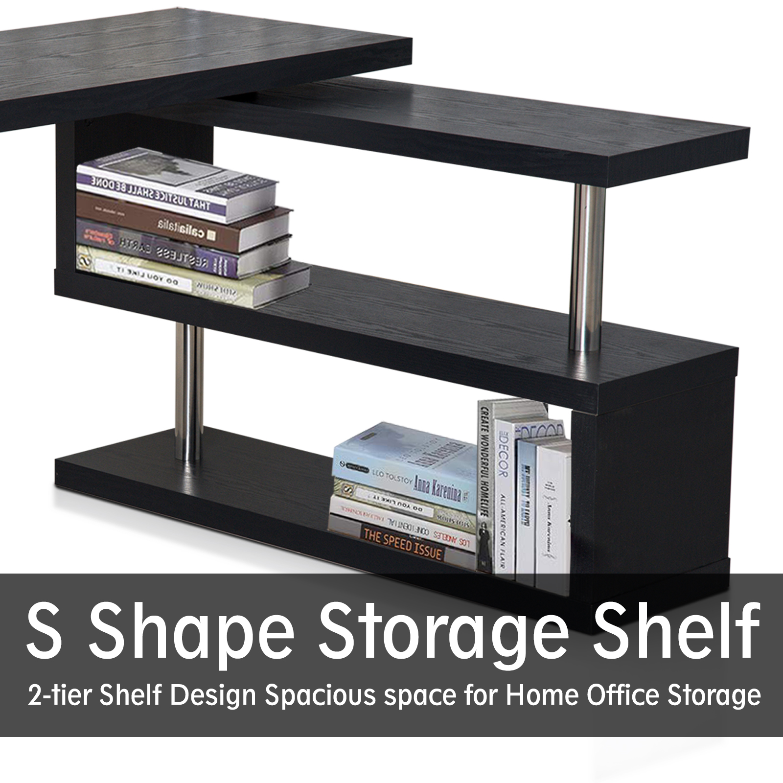 360° Rotating Foldable Convertible Office Desk Shelf Combo Writing Table eBay