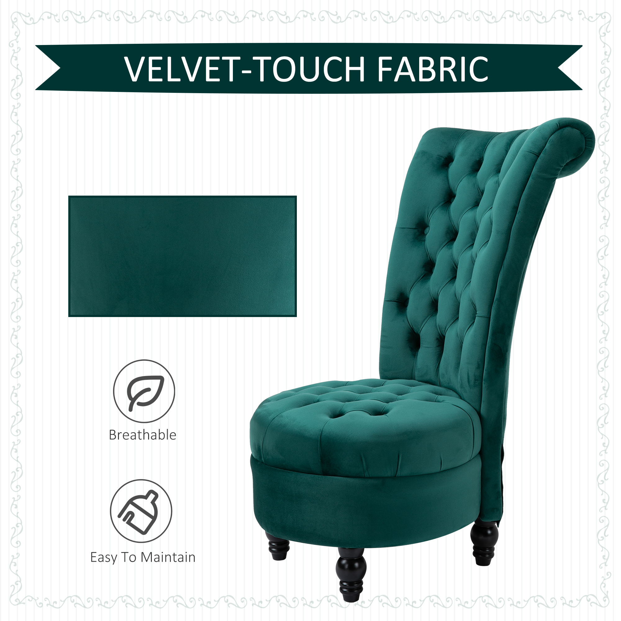 Velvet Accent Chair Upholstered High Back Tub Sofa Living Room