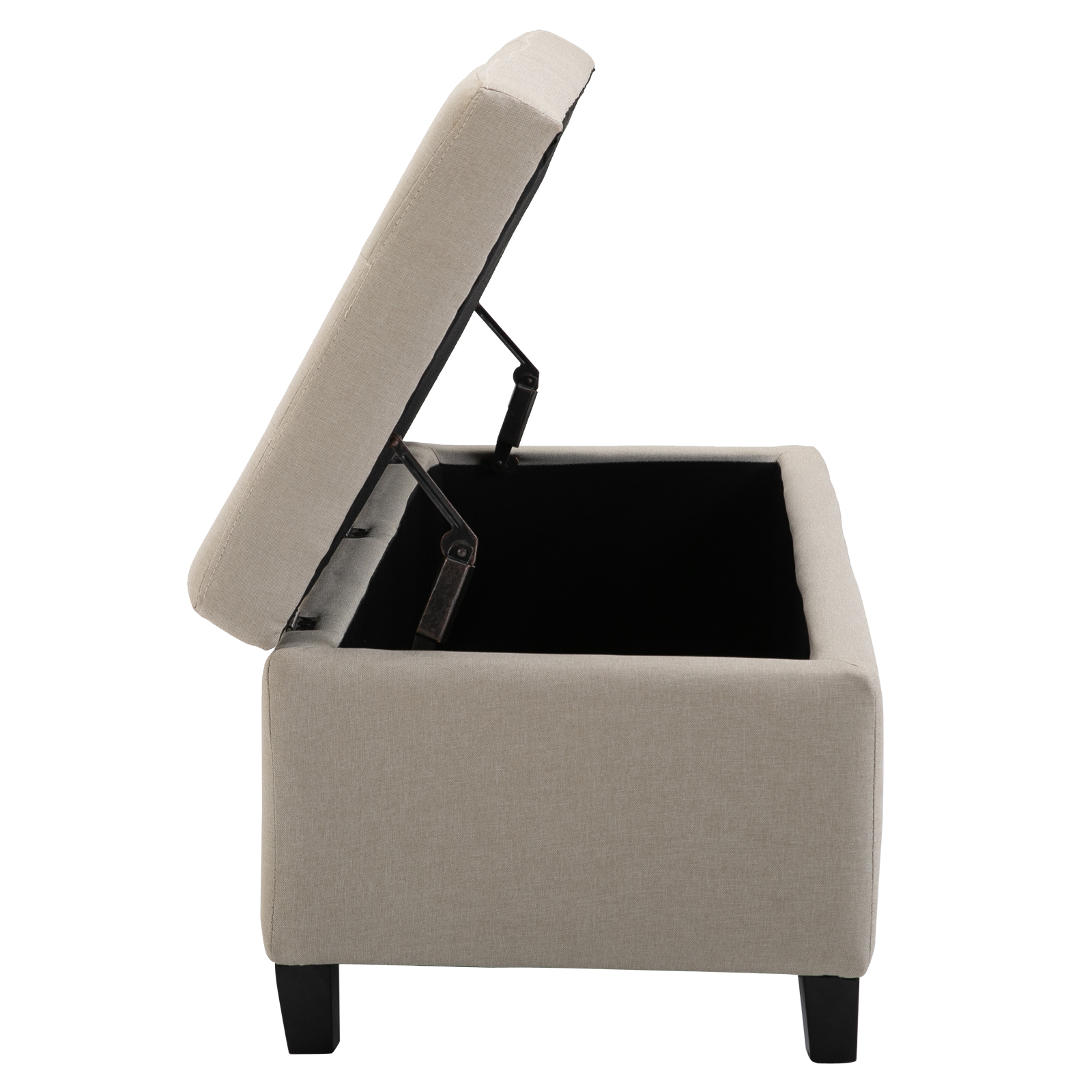 51" Lift Top Storage Ottoman Tufted Fabric Shoe Bench ...
