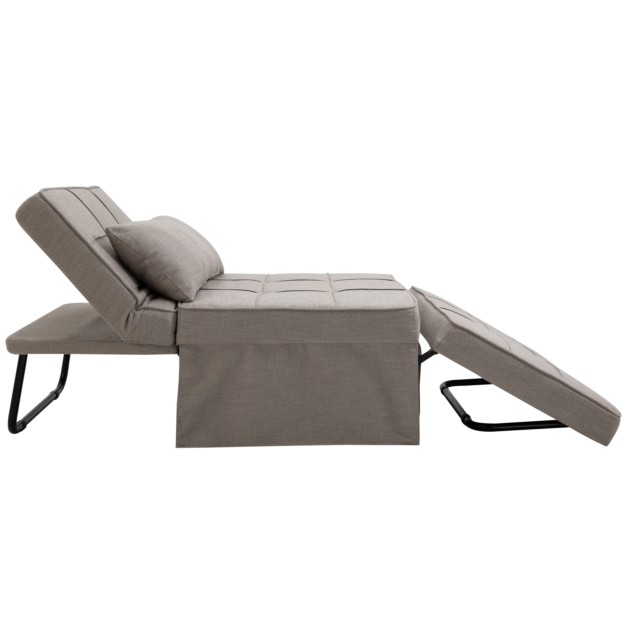 2 Person Convertible Sofabed with Adjustable Backrest Footstool for