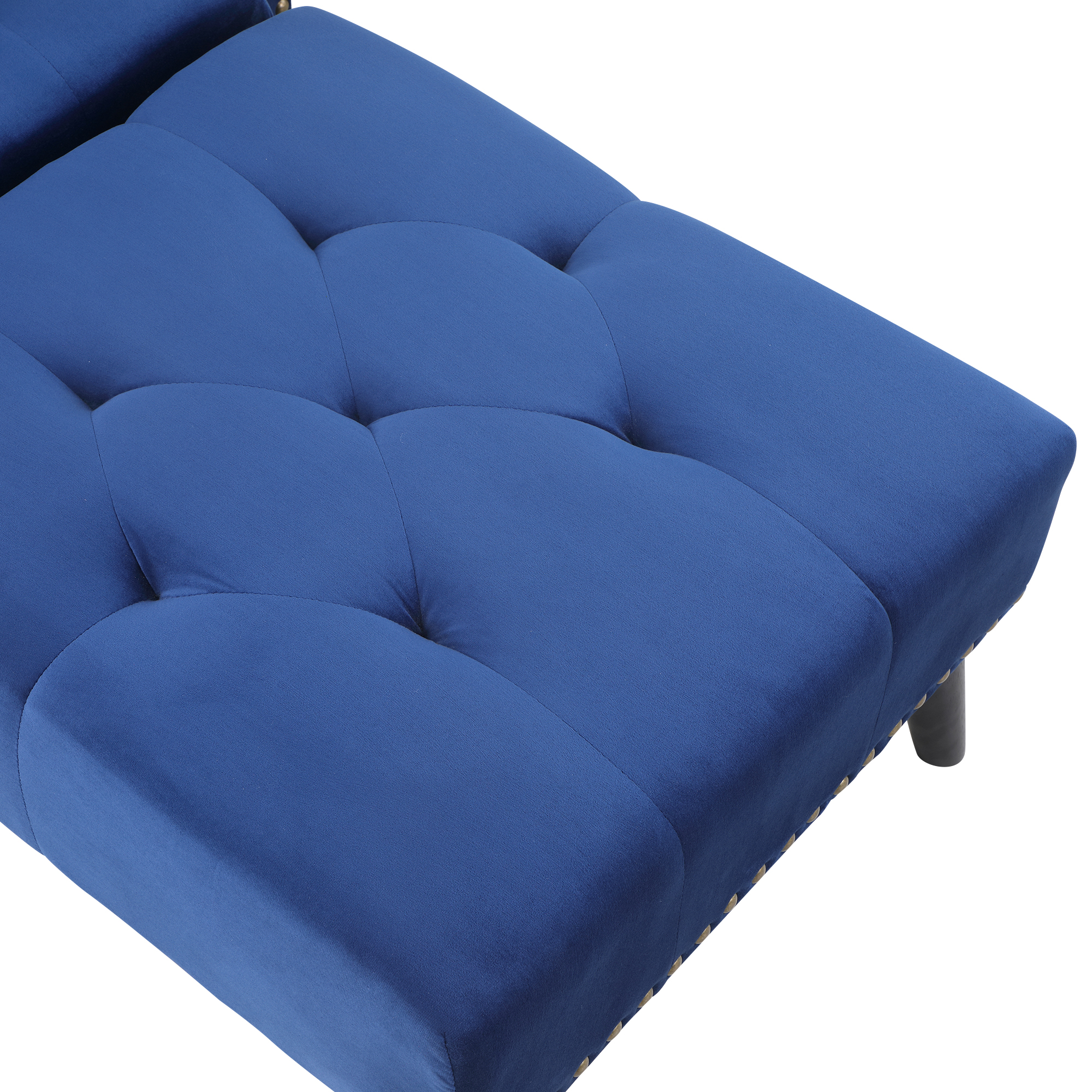 Elegant Plush Chaise Lounge Convertible Chair with Heavy Padded Seat