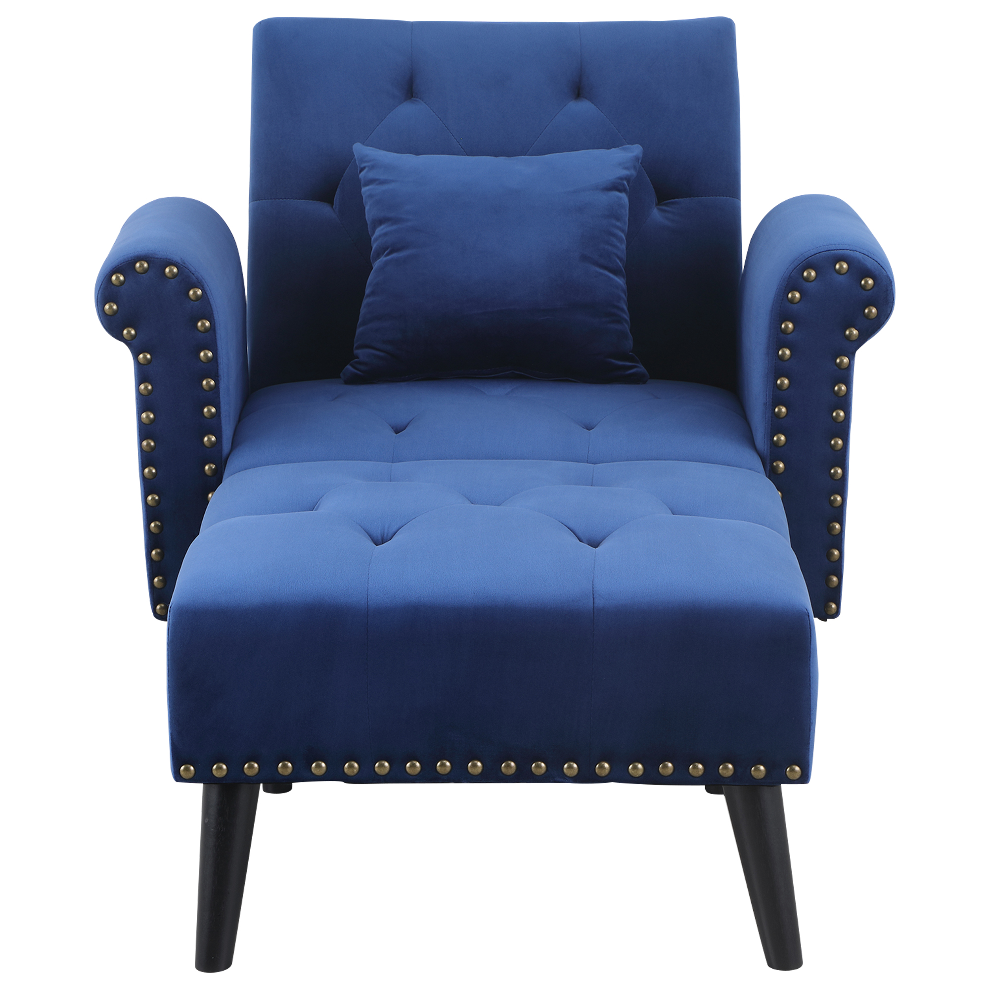 Elegant Plush Chaise Lounge Convertible Chair with Heavy Padded Seat